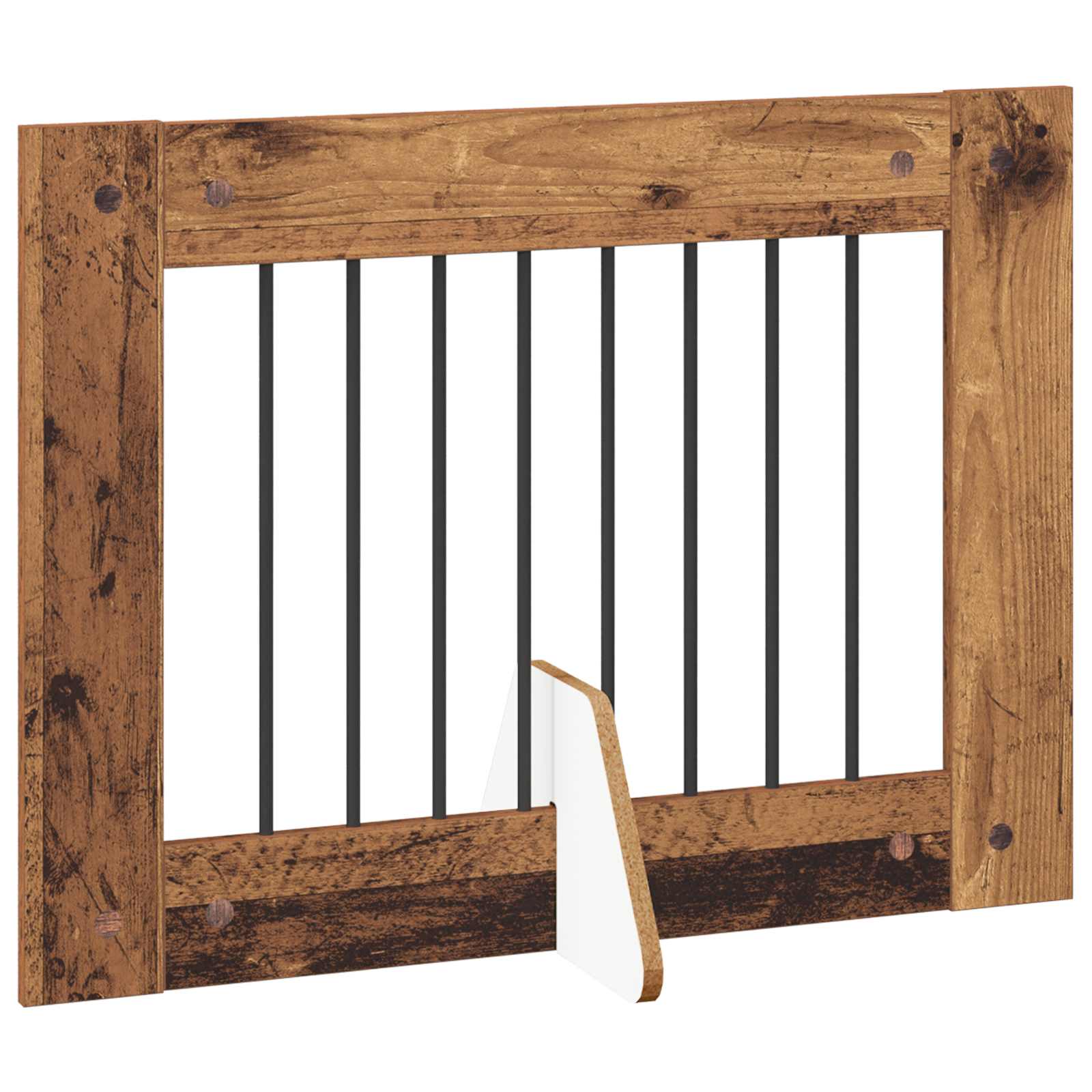 Vrata za pse s postoljem 6 pcs Staro drvo 80 x 60 cm