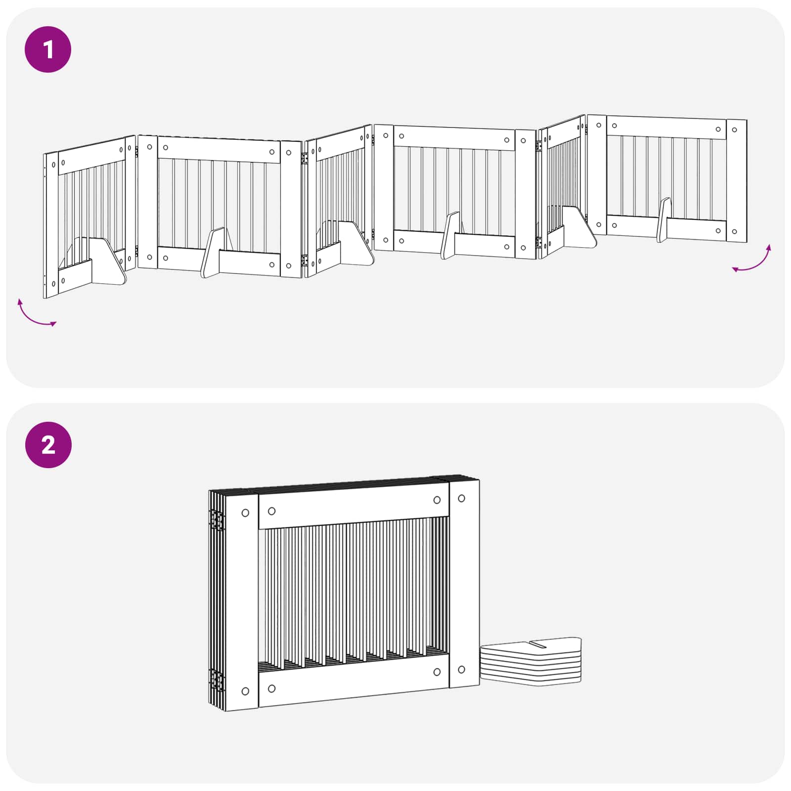 Vrata za pse s postoljem 6 pcs Staro drvo 80 x 60 cm