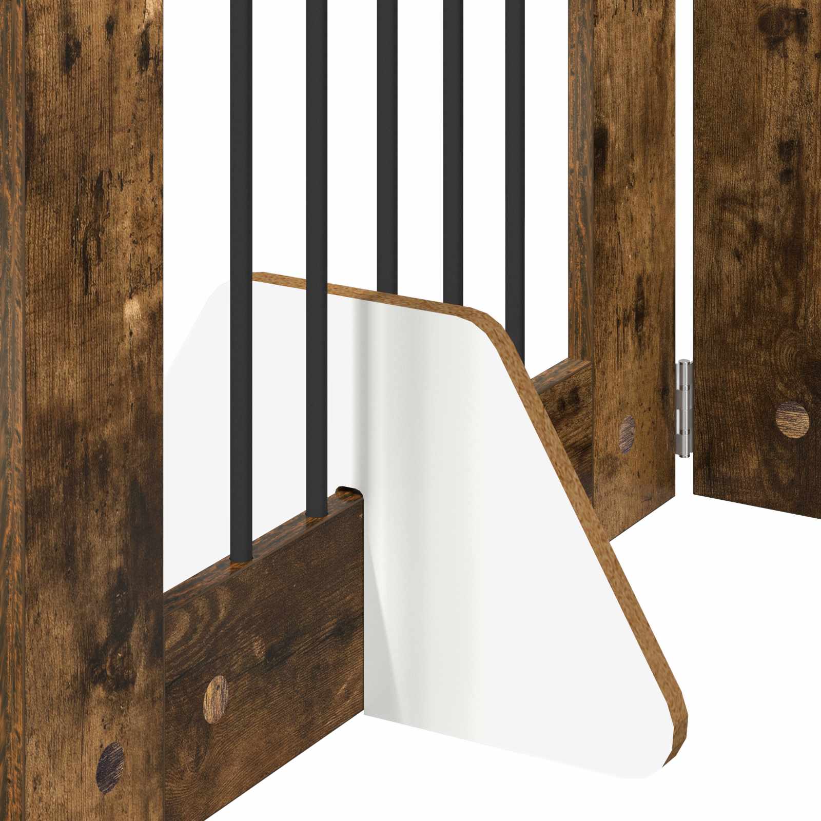 Vrata za pse s postoljem 2 pcs Dimljeni hrast 60 x 60 cm