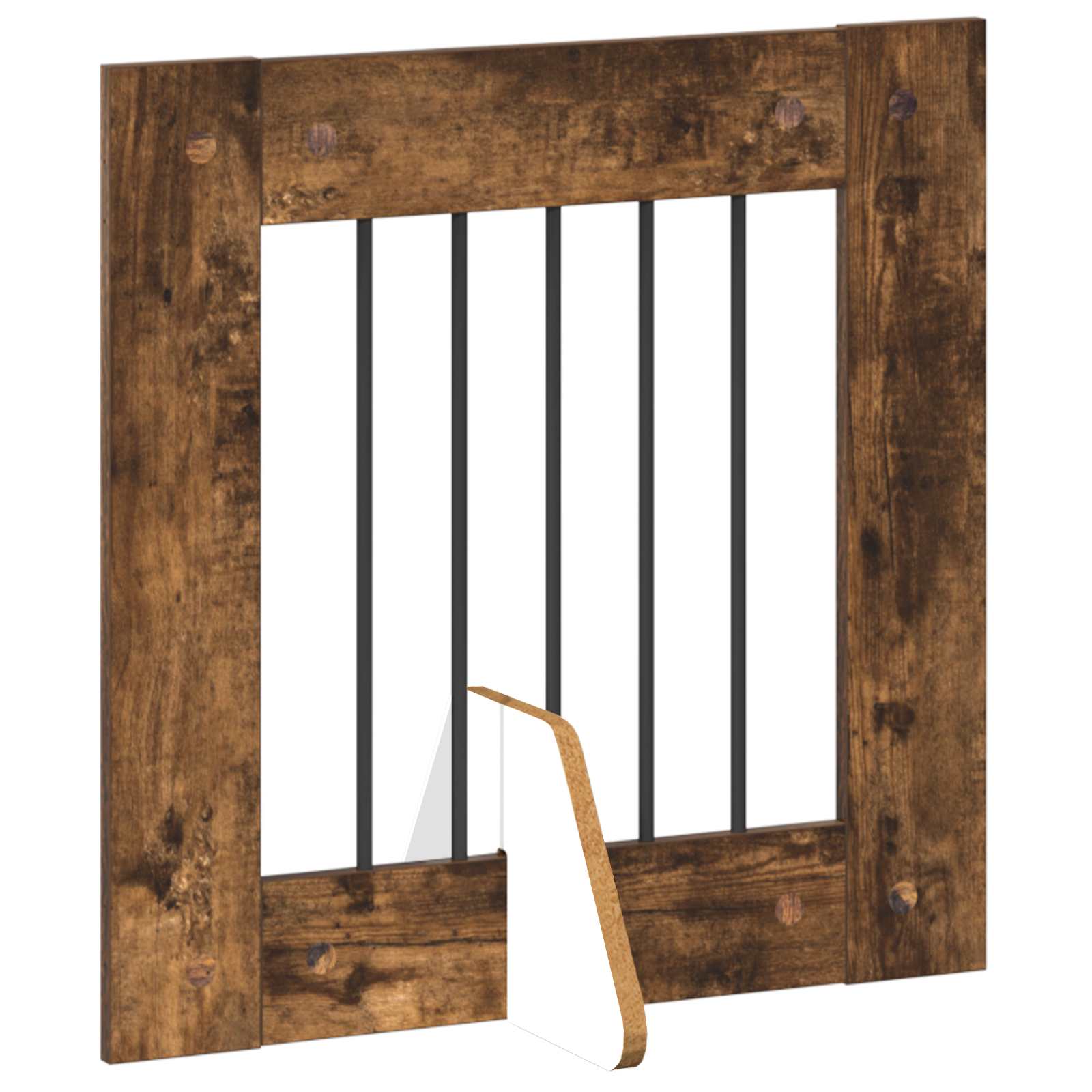 Vrata za pse s postoljem 2 pcs Dimljeni hrast 60 x 60 cm