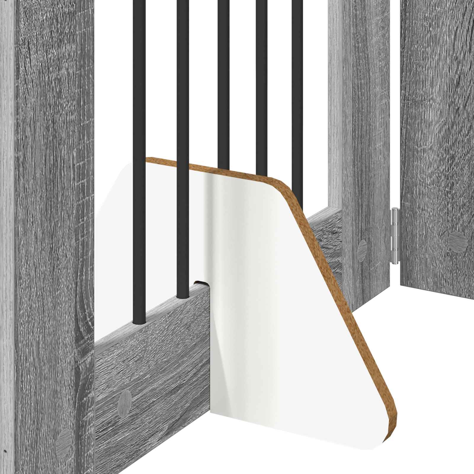Vrata za pse s postoljem 2 pcs Siva sonoma 60 x 60 cm