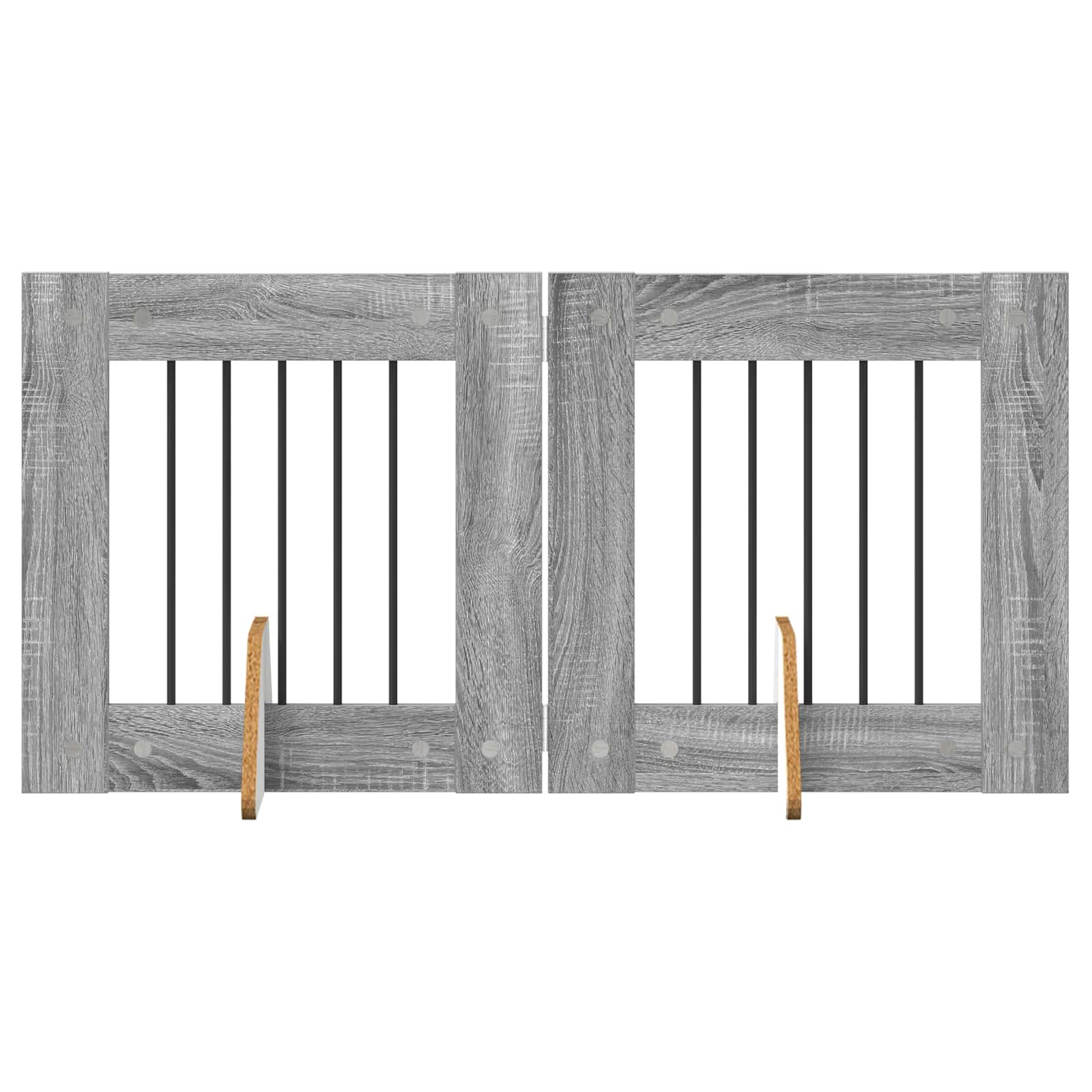 Vrata za pse s postoljem 2 pcs Siva sonoma 60 x 60 cm