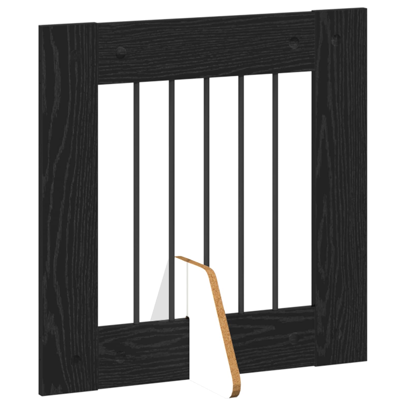 Vrata za pse s postoljem 6 pcs Crni hrast 60 x 60 cm