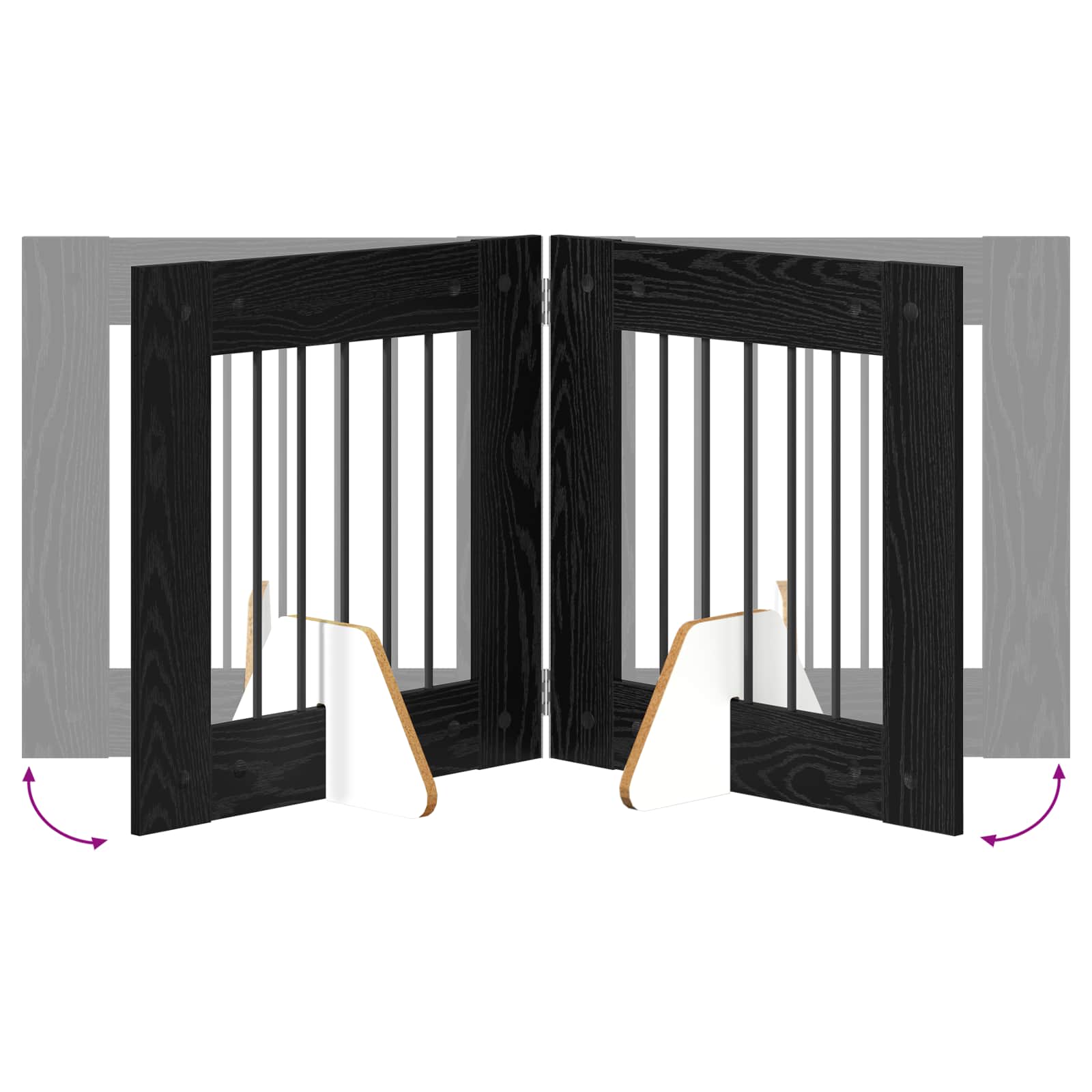 Vrata za pse s postoljem 6 pcs Crni hrast 60 x 60 cm