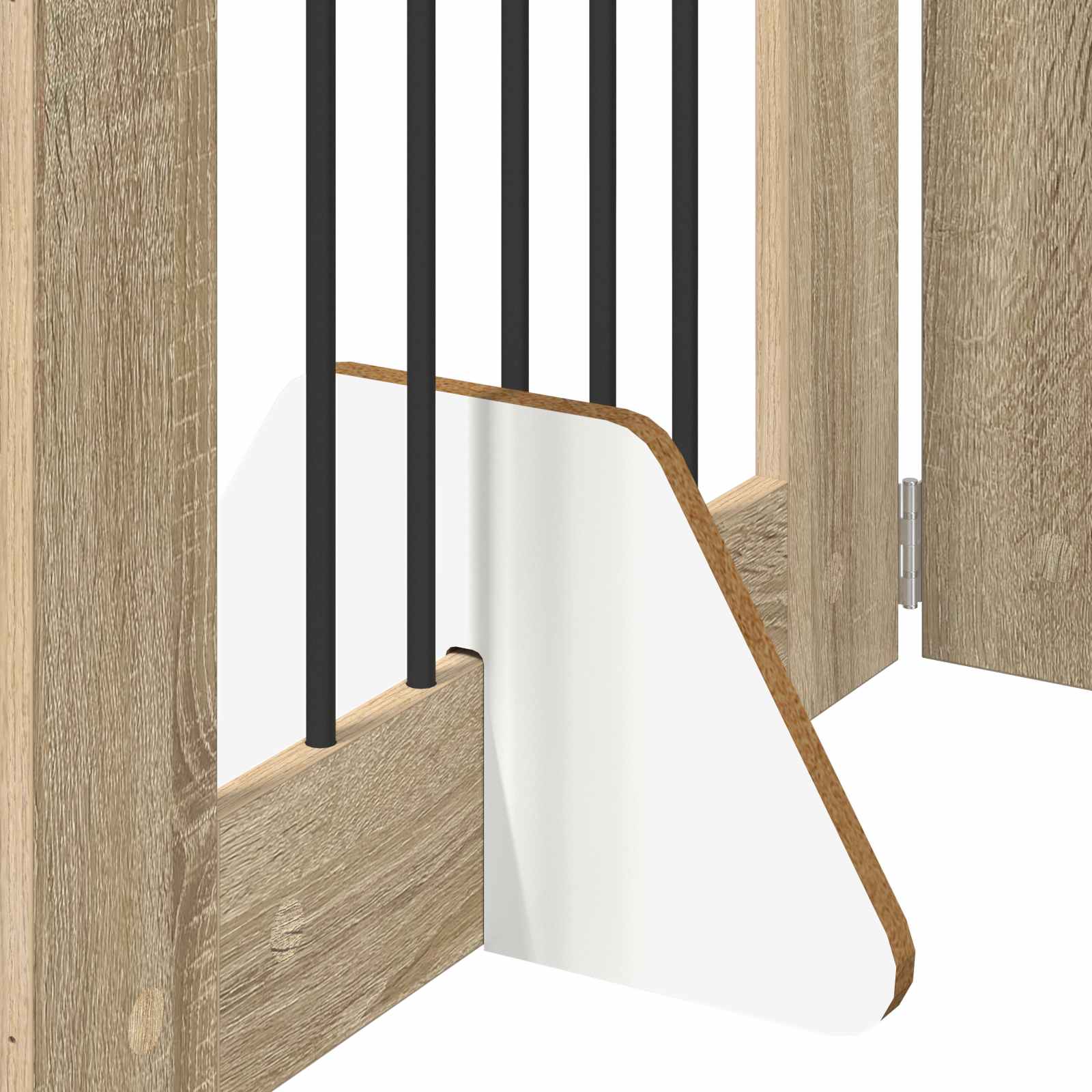 Vrata za pse s postoljem 6 pcs Hrast sonoma 60 x 60 cm