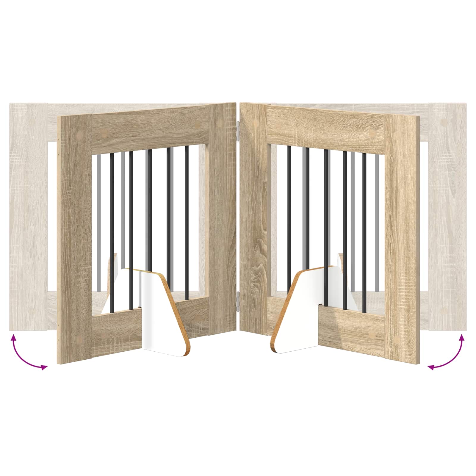 Vrata za pse s postoljem 6 pcs Hrast sonoma 60 x 60 cm