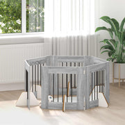 Vrata za pse s postoljem 6 pcs Siva sonoma 60 x 60 cm