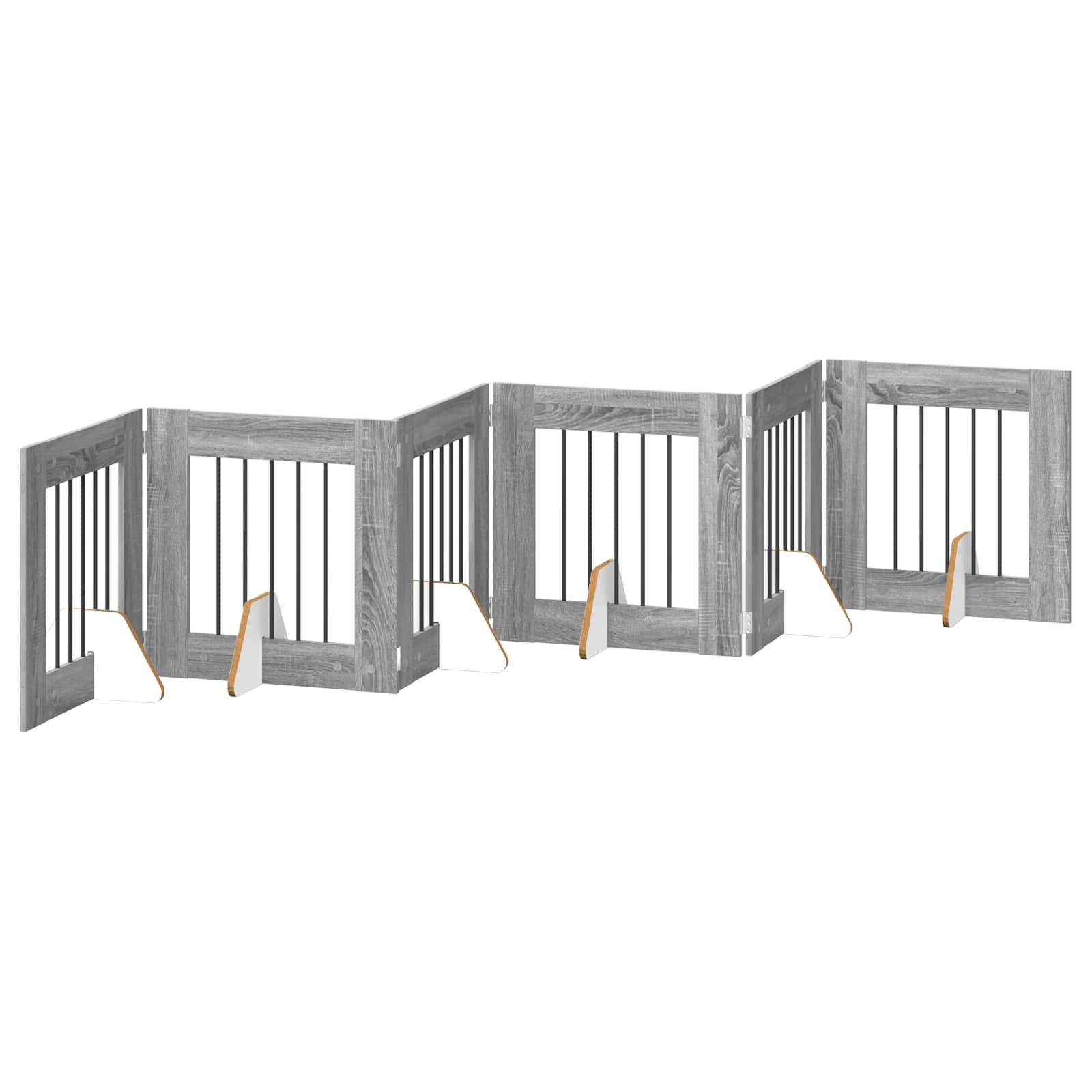 Vrata za pse s postoljem 6 pcs Siva sonoma 60 x 60 cm