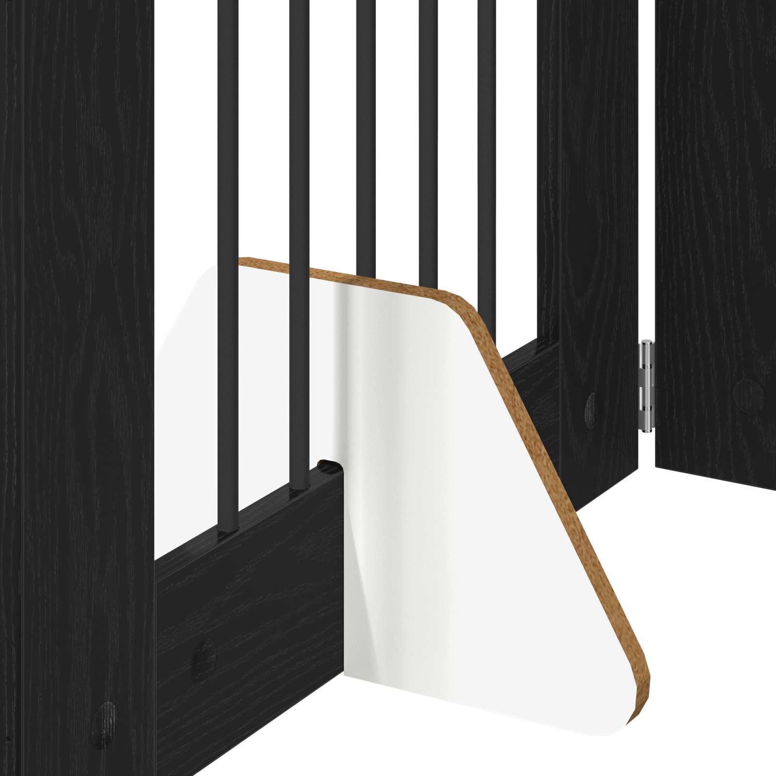 Vrata za pse s postoljem 8 pcs Crni hrast 60 x 60 cm
