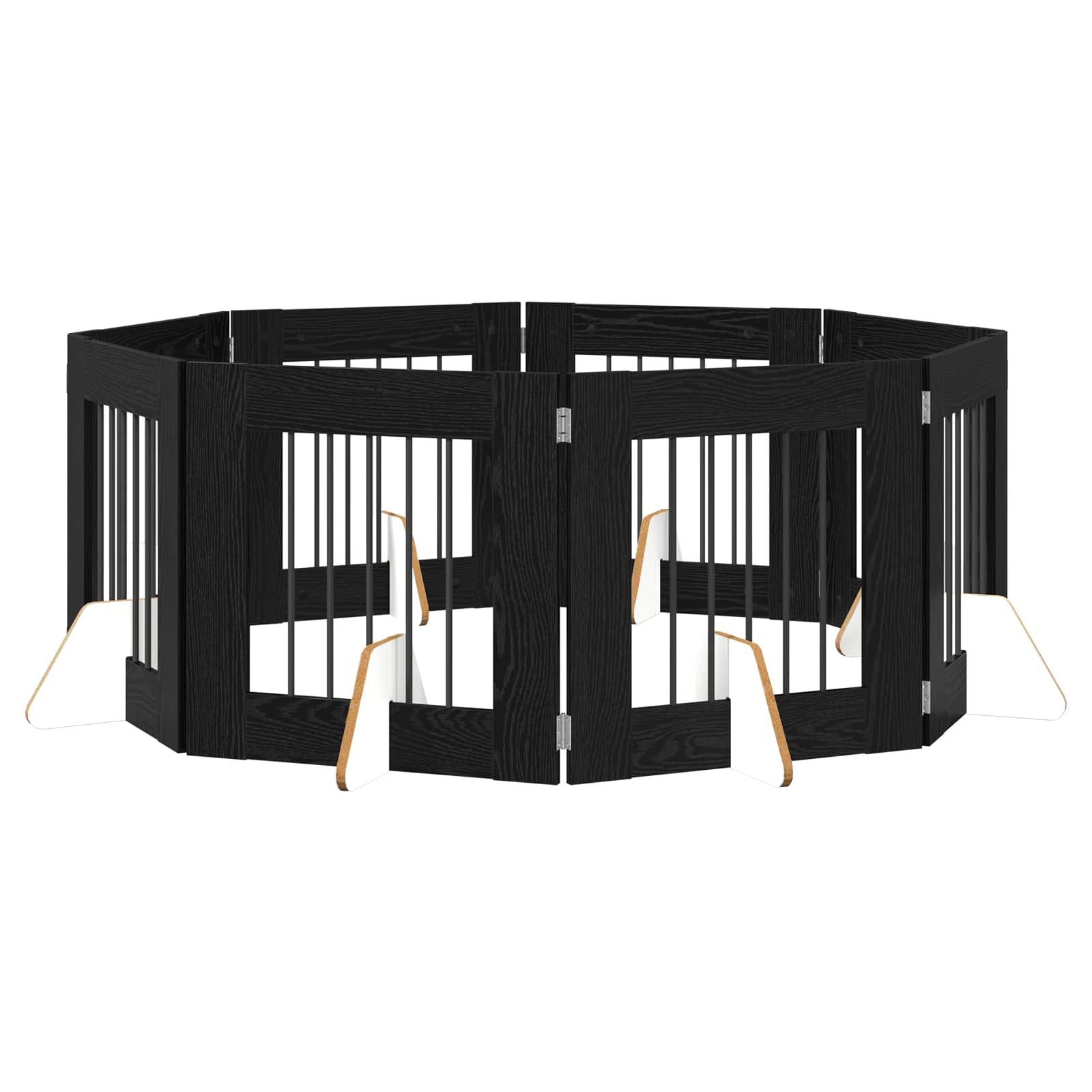 Vrata za pse s postoljem 8 pcs Crni hrast 60 x 60 cm