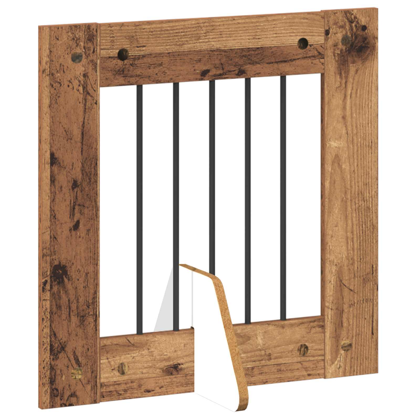 Vrata za pse s postoljem 8 pcs Staro drvo 60 x 60 cm