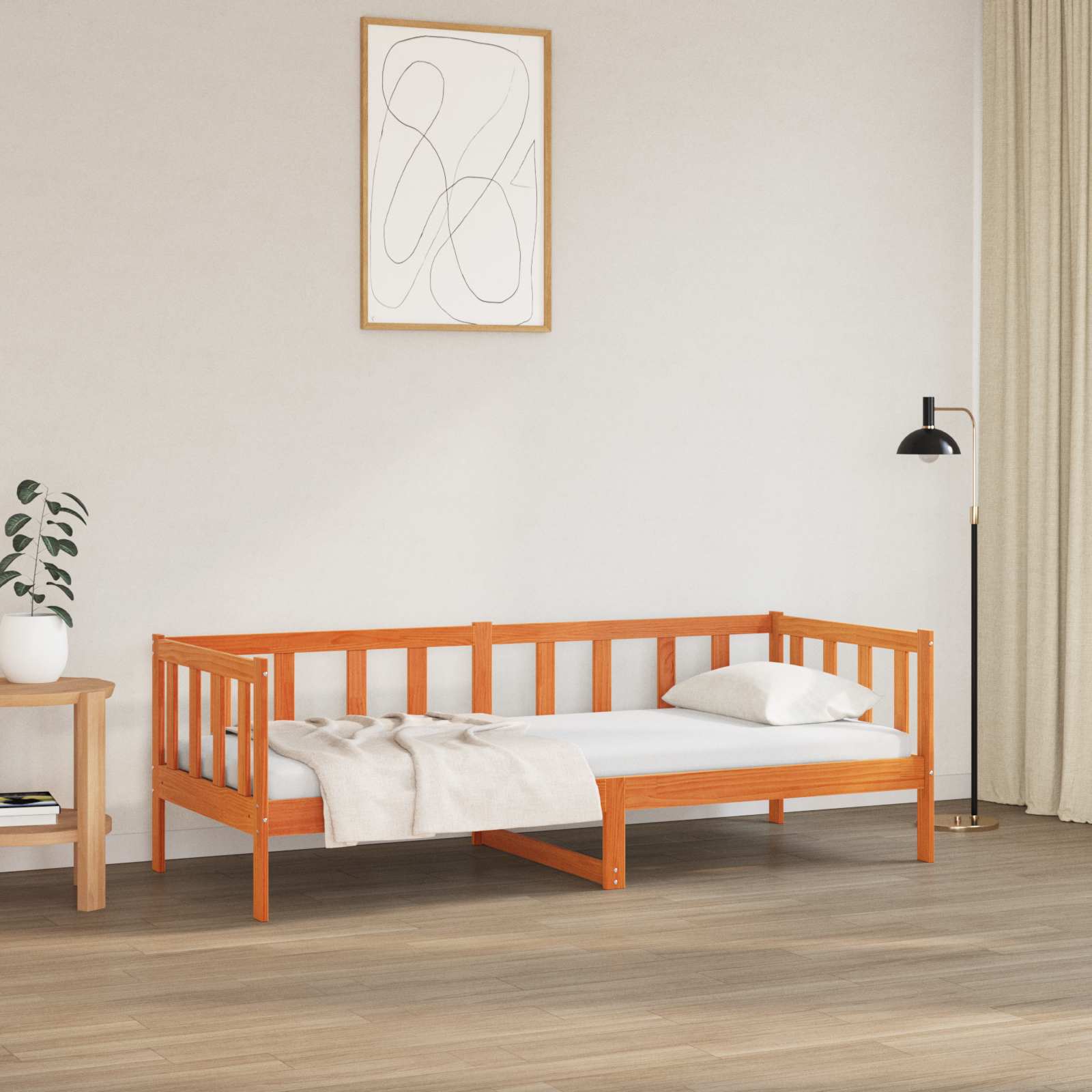 Krevetna konstrukcija s uzglavljem Vosak smeđa 80 x 200 cm