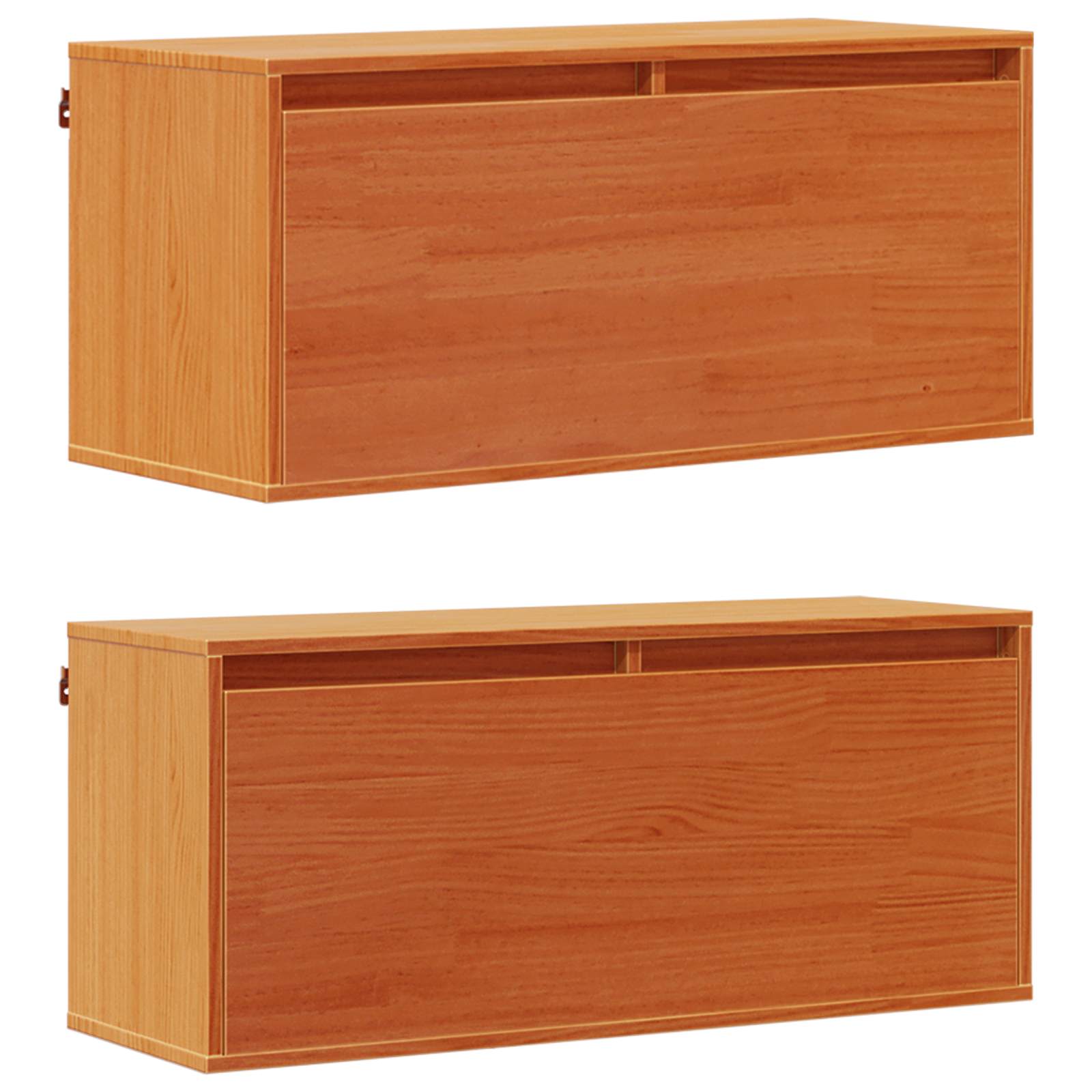 Ormar za Zid s policom Zidne 2 pcs Vosak smeđa 80 x 30 x 35 cm