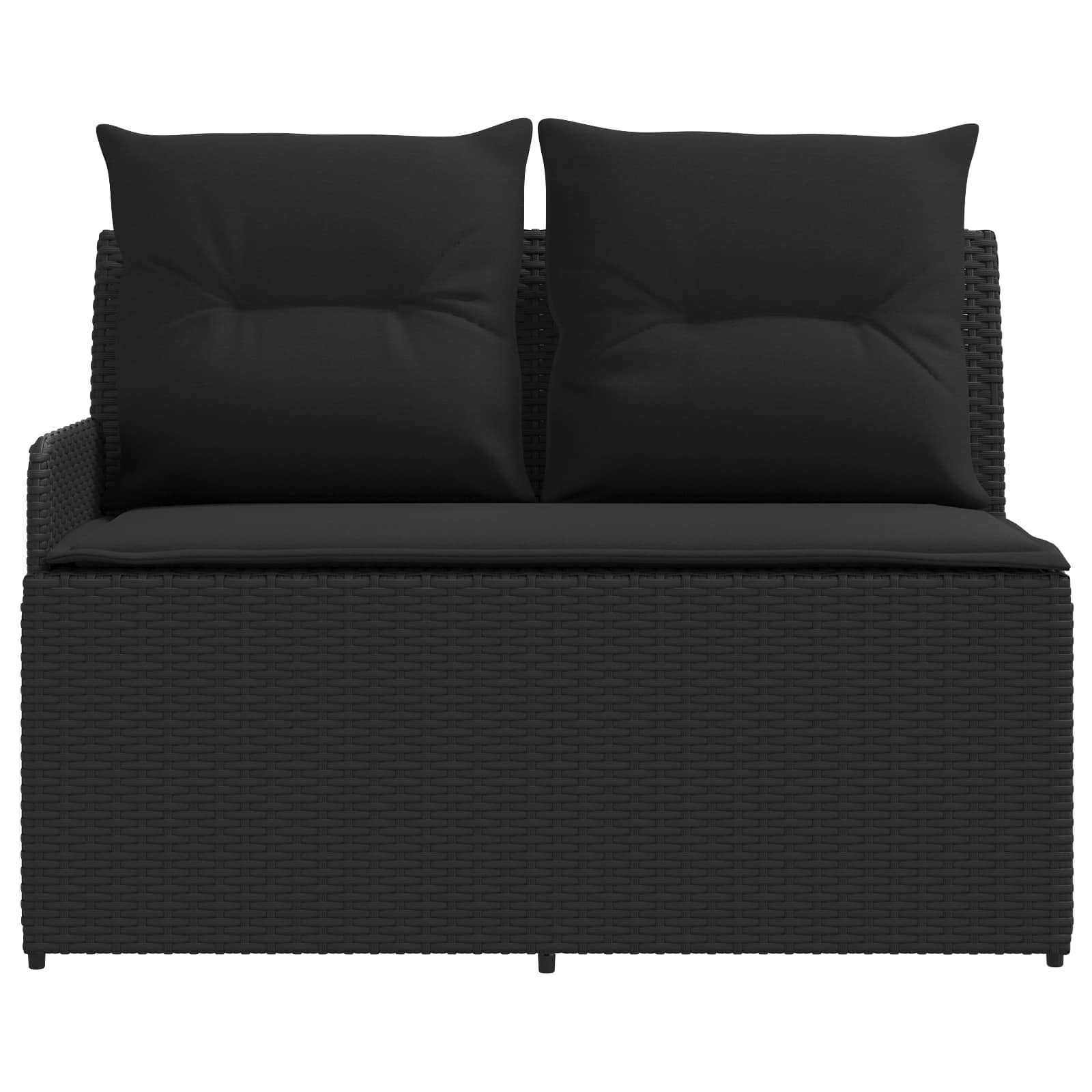 Vrtni naslonjač sa kutnim kaučem 2 Komad Crna PE ratan