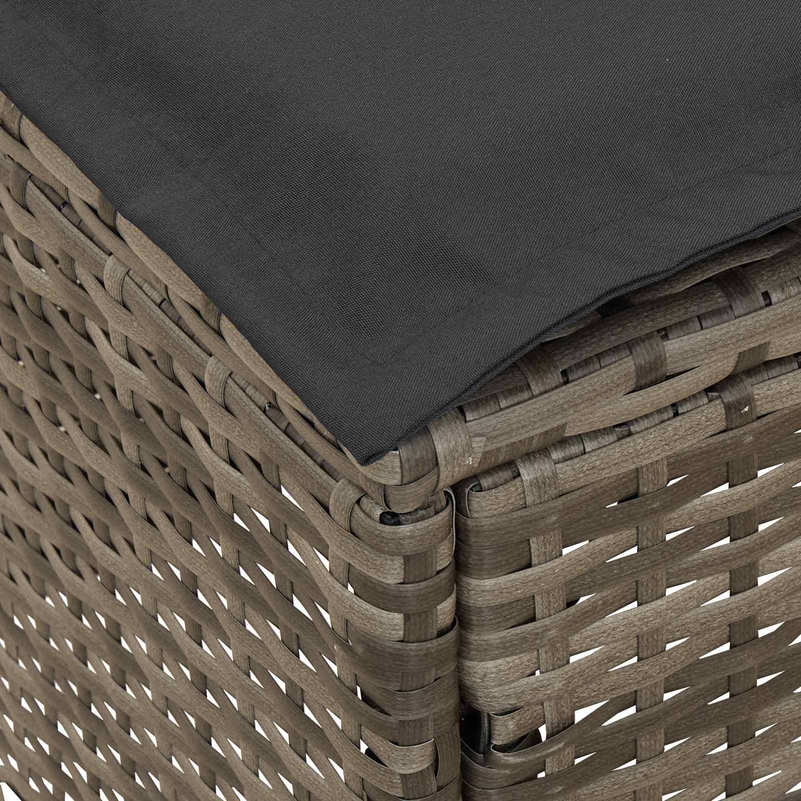 Vrtni otoman Siva i tamno siva 80 x 38 x 45 cm PE ratan