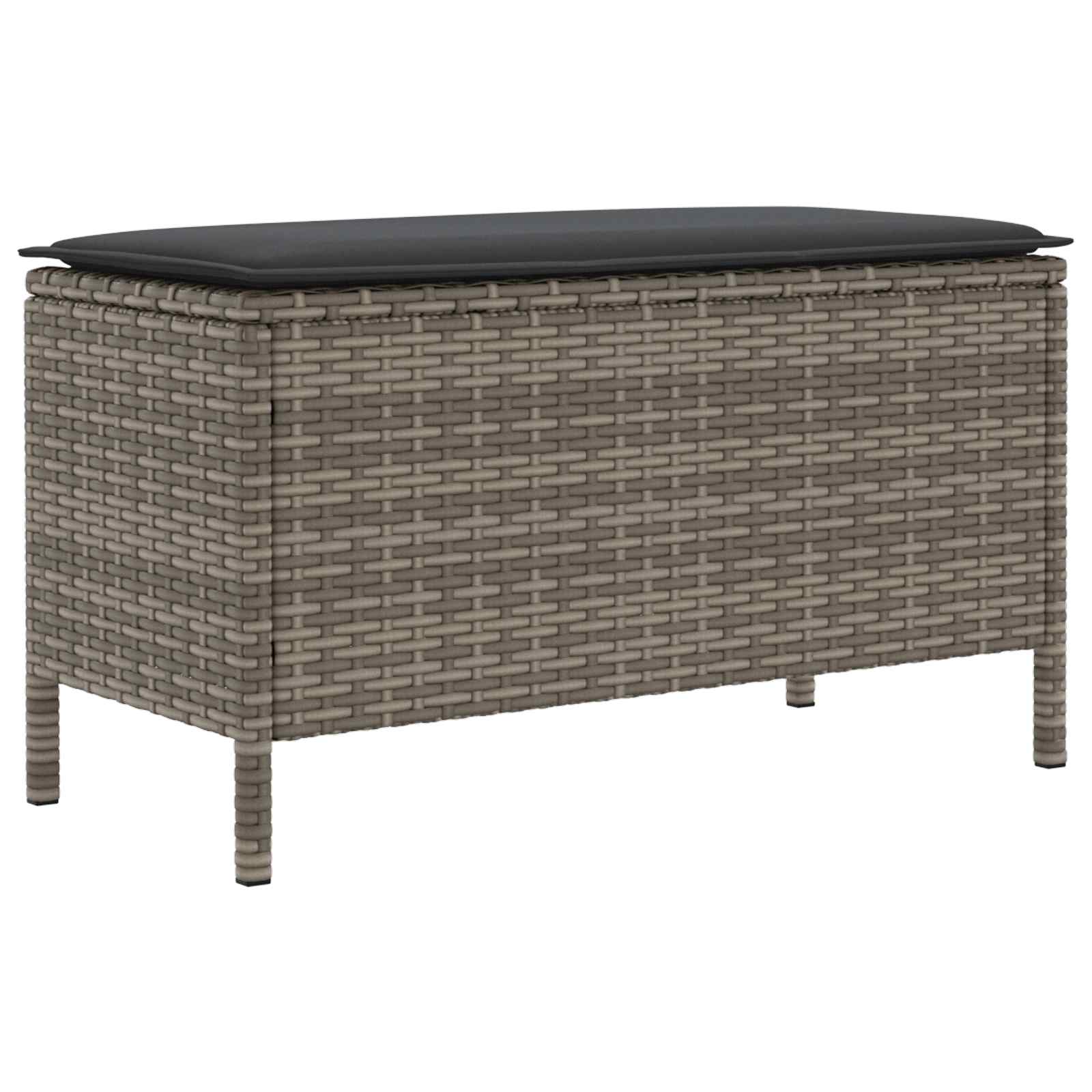 Vrtni otoman Siva i tamno siva 80 x 38 x 45 cm PE ratan