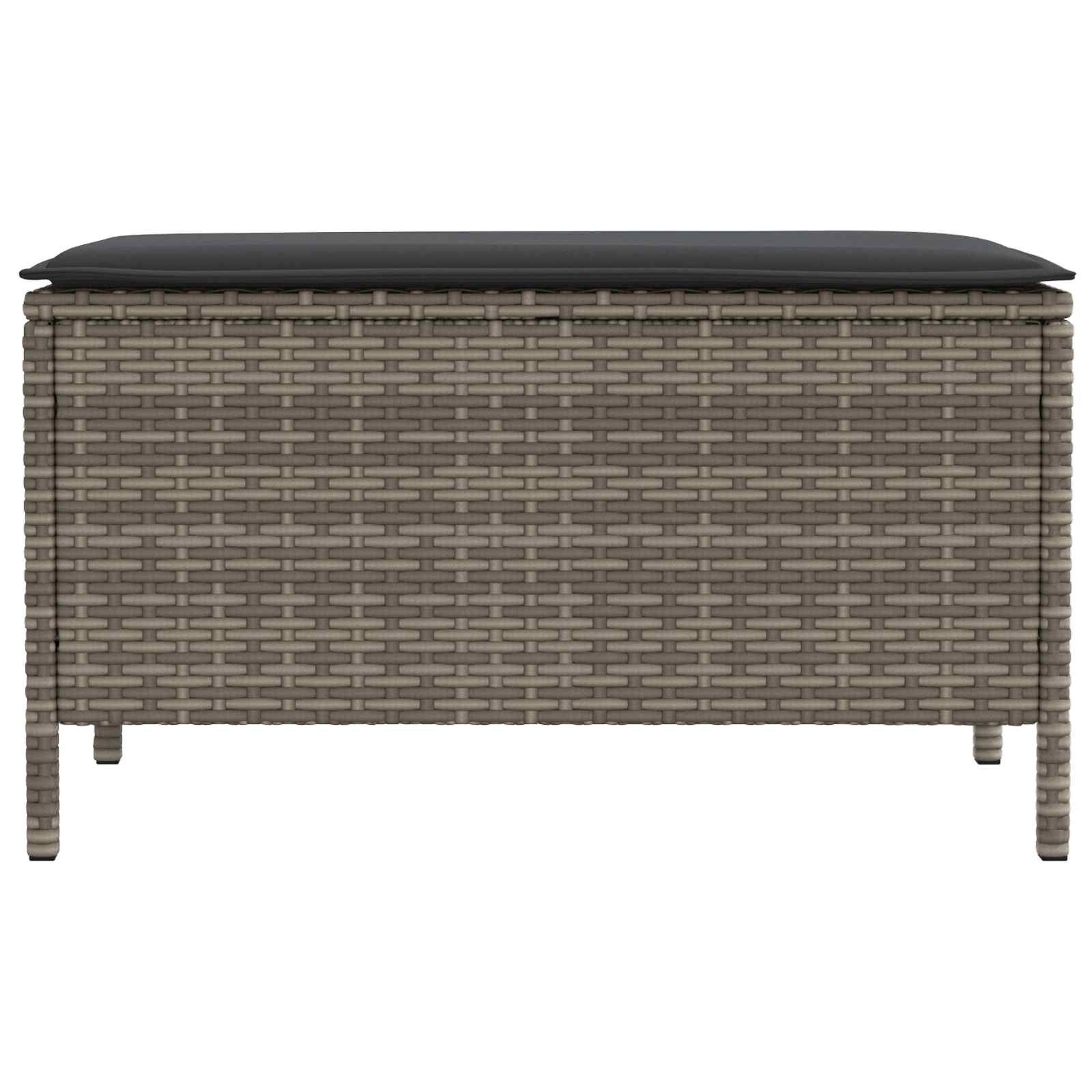 Vrtni otoman Siva i tamno siva 80 x 38 x 45 cm PE ratan