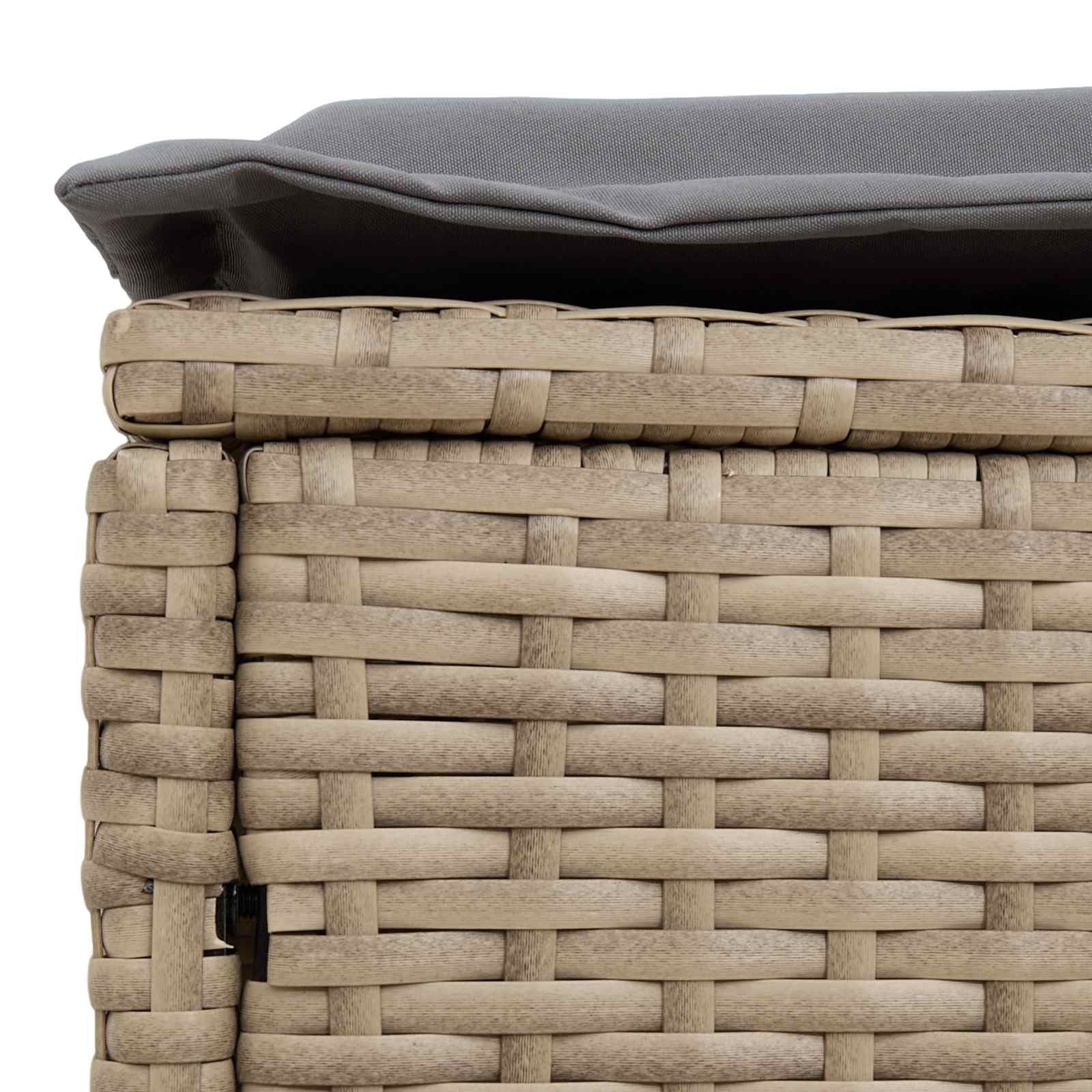 Vrtni otoman Bež i svijetlo siva 80 x 38 x 42 cm PE ratan