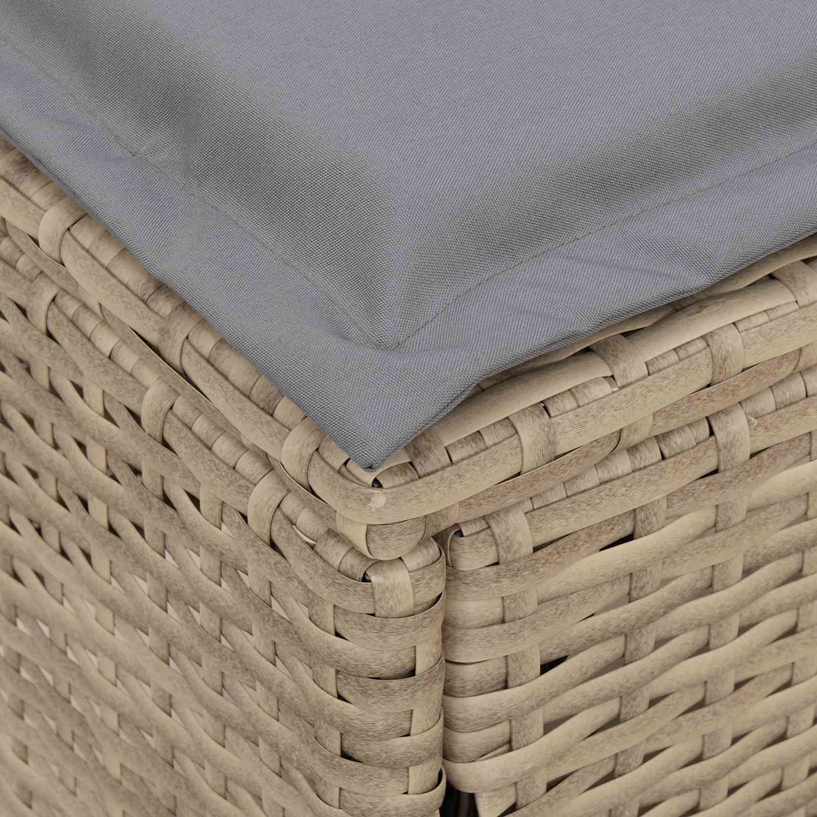 Vrtni otoman Bež i svijetlo siva 80 x 38 x 42 cm PE ratan