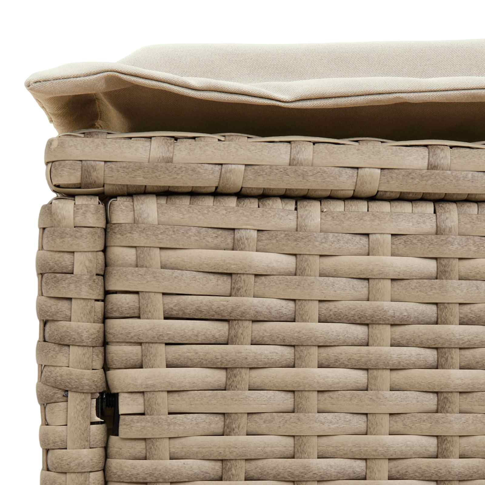 Vrtni otoman s jastukom Bež i krema 80 x 38 x 42 cm PE ratan