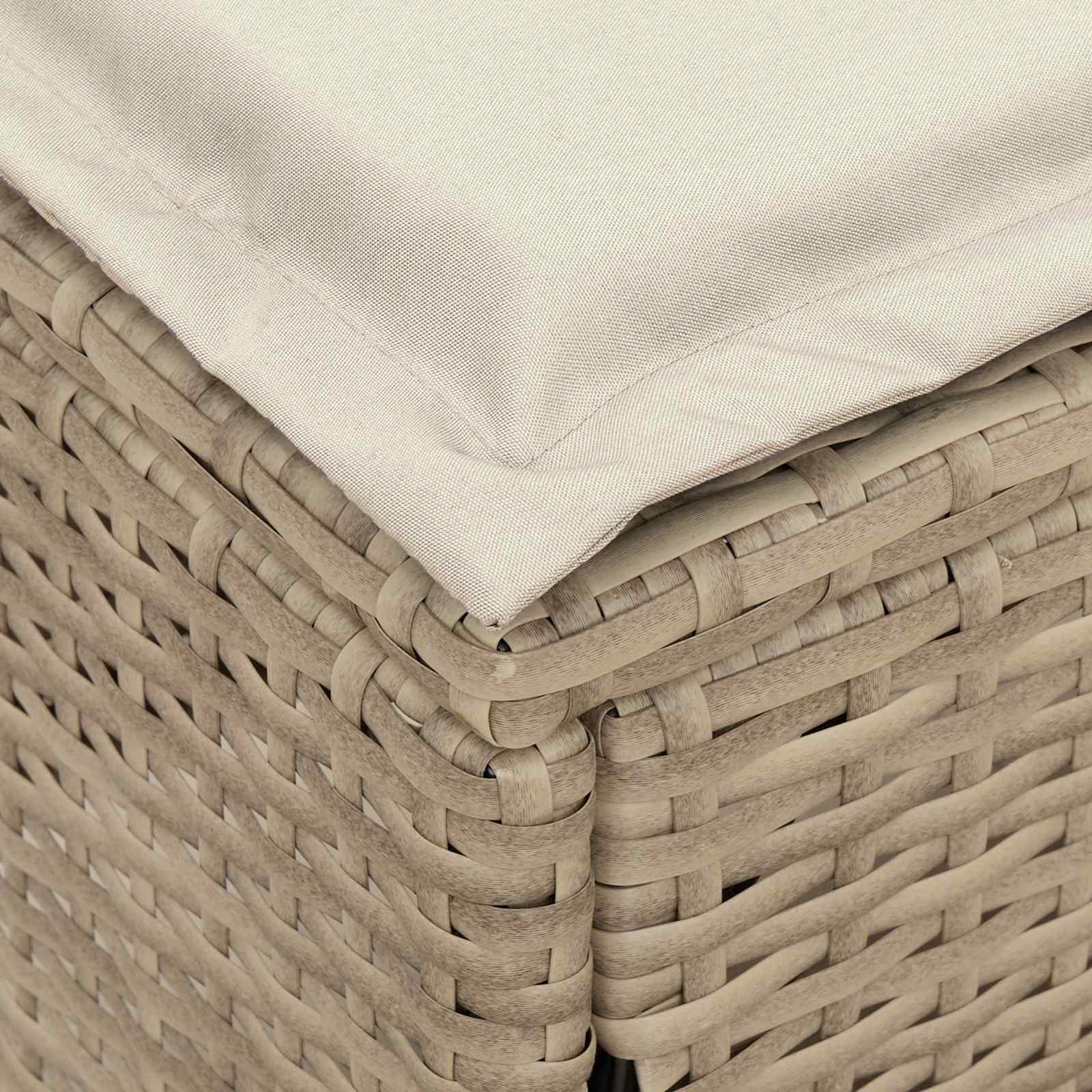 Vrtni otoman s jastukom Bež i krema 80 x 38 x 42 cm PE ratan