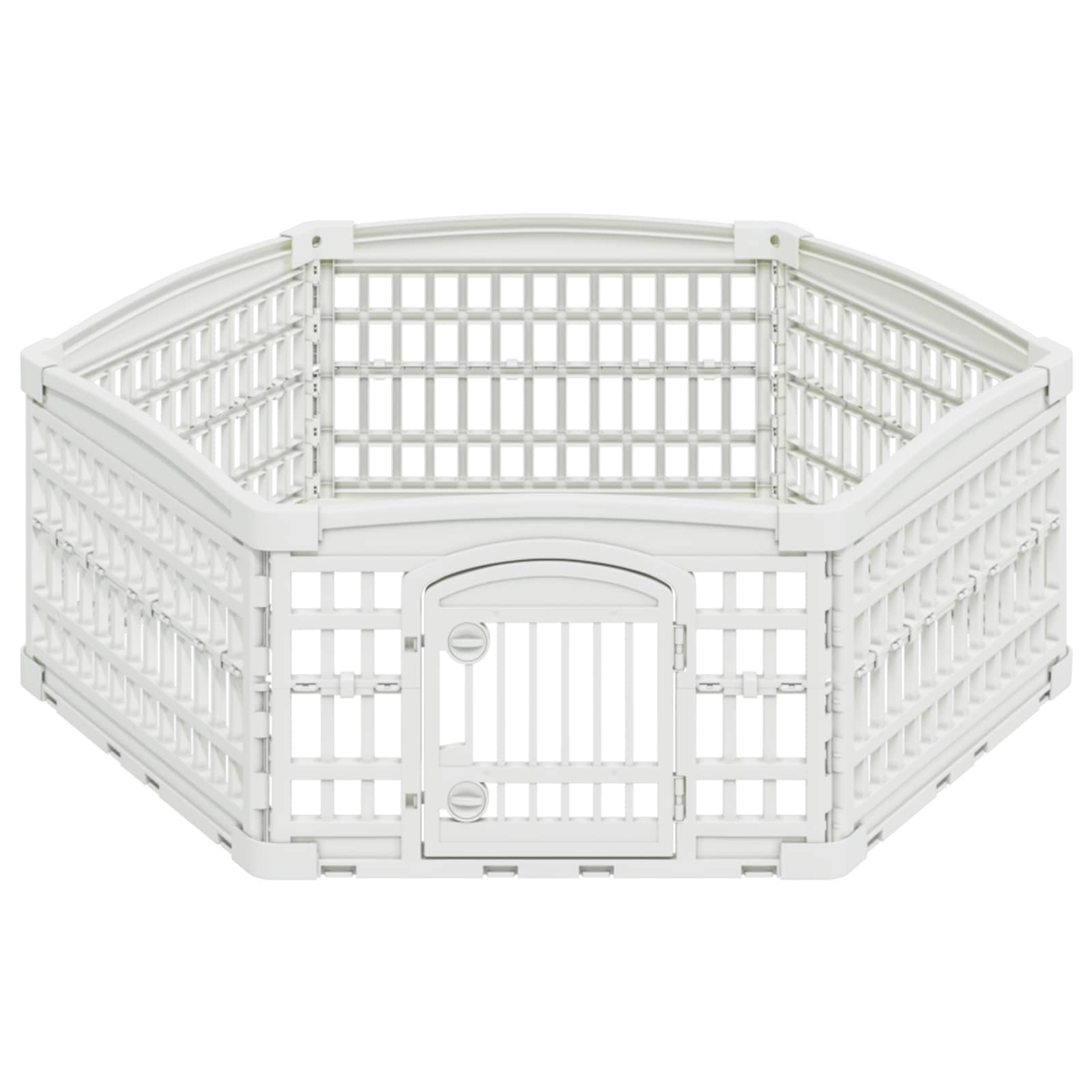Ograda za Pse s 6 Panoa Bijela 122 x 106 x 40 cm Plastika