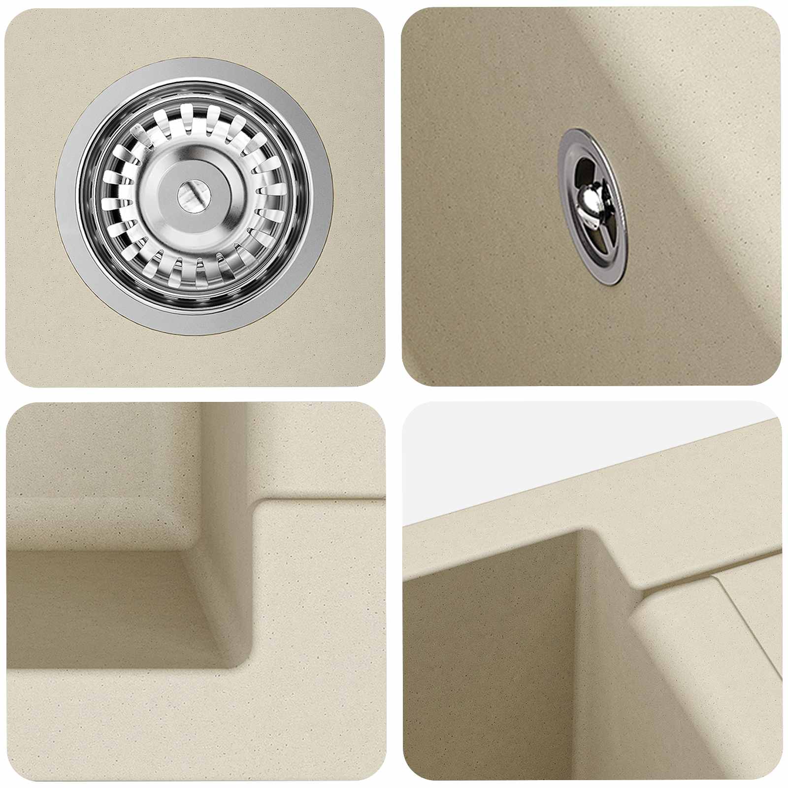 Umivaonik Bež 620 x 500 mm 80% kvarc i 20% smola