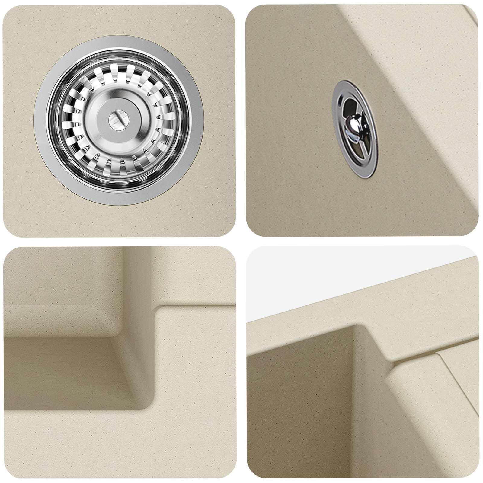 Umivaonik Bež 780 x 500 mm 80% kvarc i 20% smola