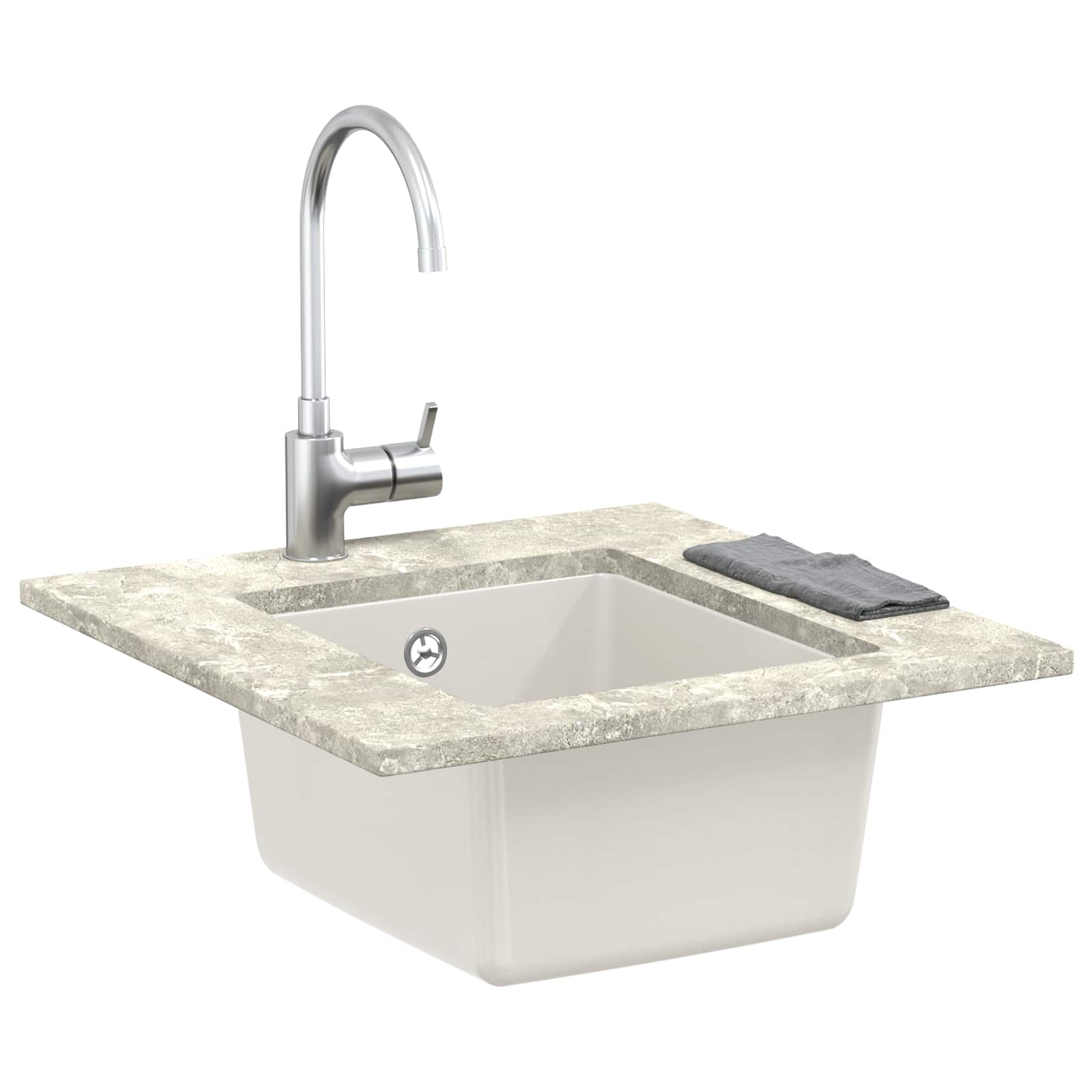 Umivaonik Bijelo 370 x 460 mm 80% kvarc i 20% smola