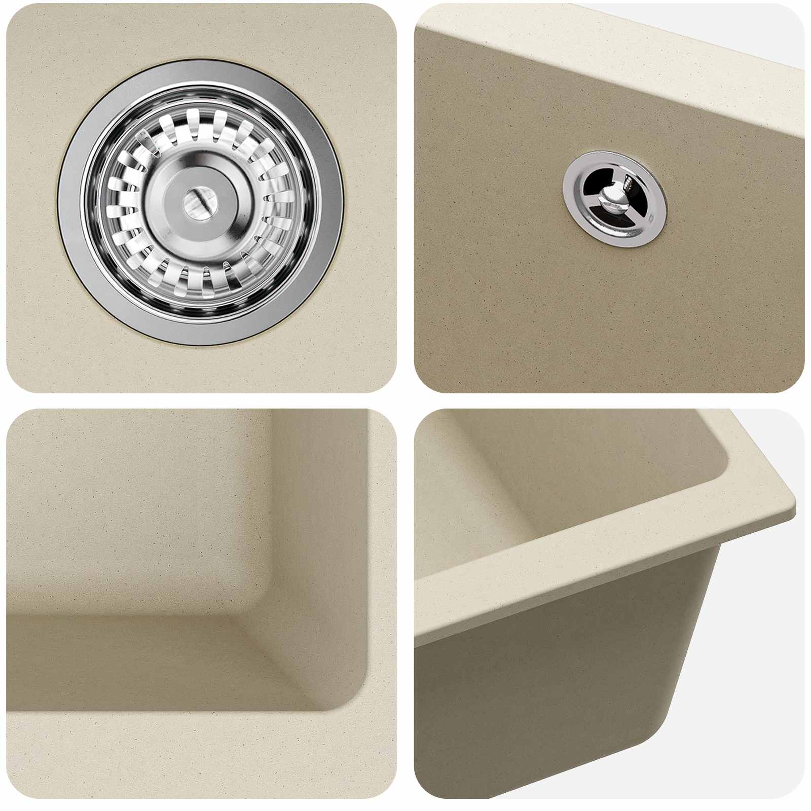 Umivaonik Bež 430 x 460 mm 80% kvarc i 20% smola