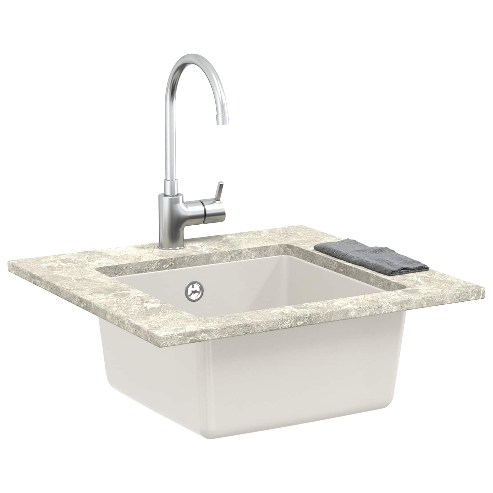 Umivaonik Bijelo 430 x 460 mm 80% kvarc i 20% smola