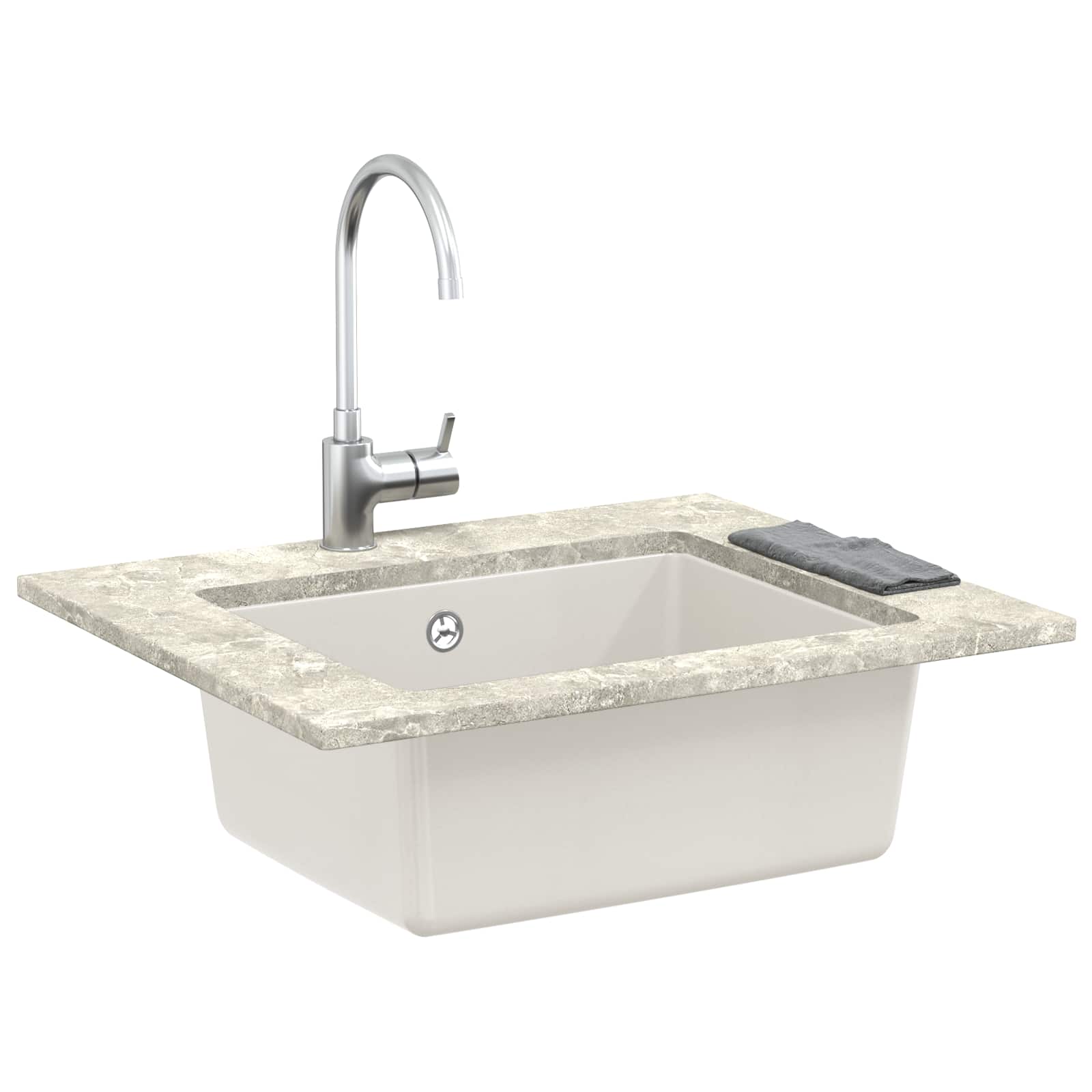 Umivaonik Bijelo 530 x 460 mm 80% kvarc i 20% smola