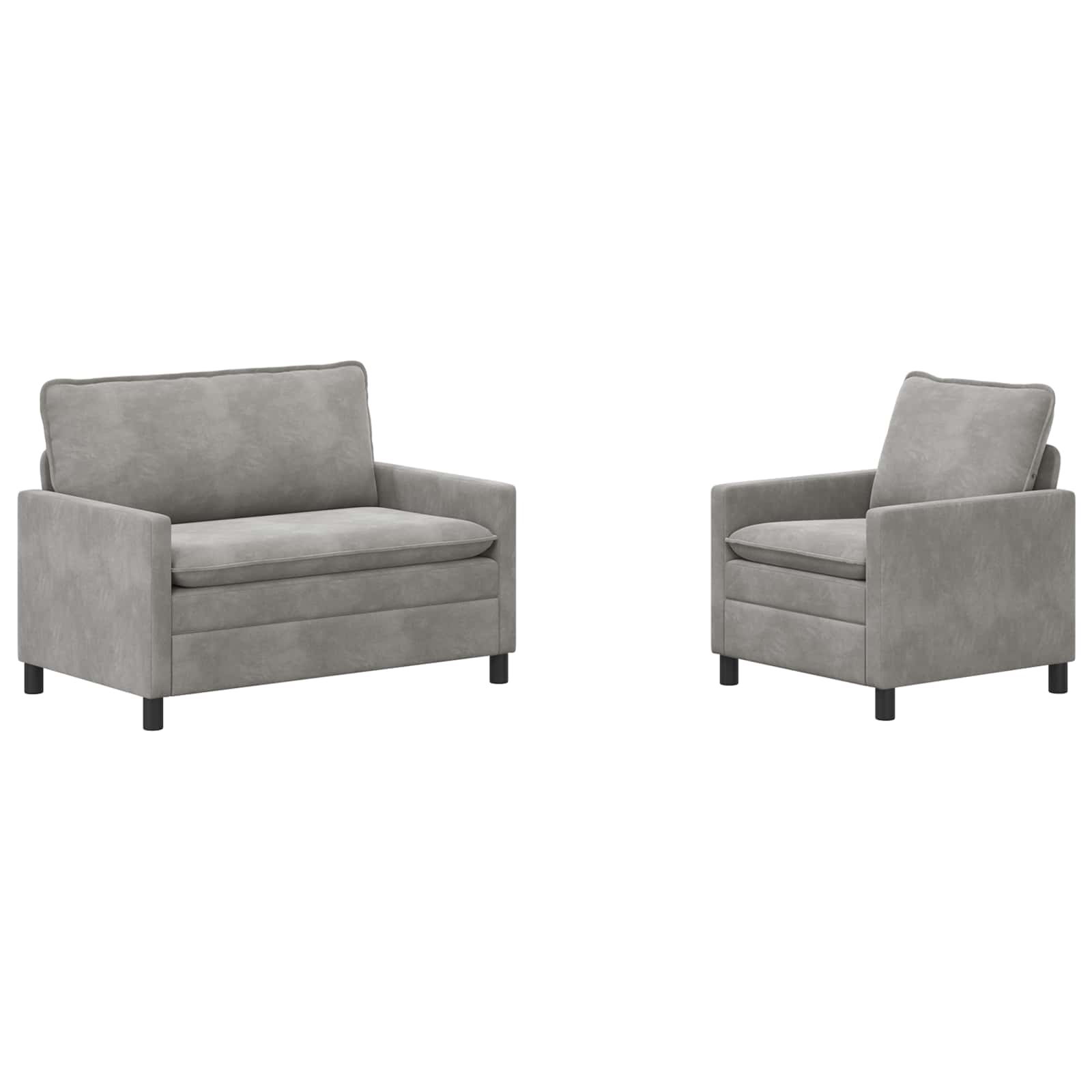 Set sofe 2 pcs Svjetlosiva Baršun