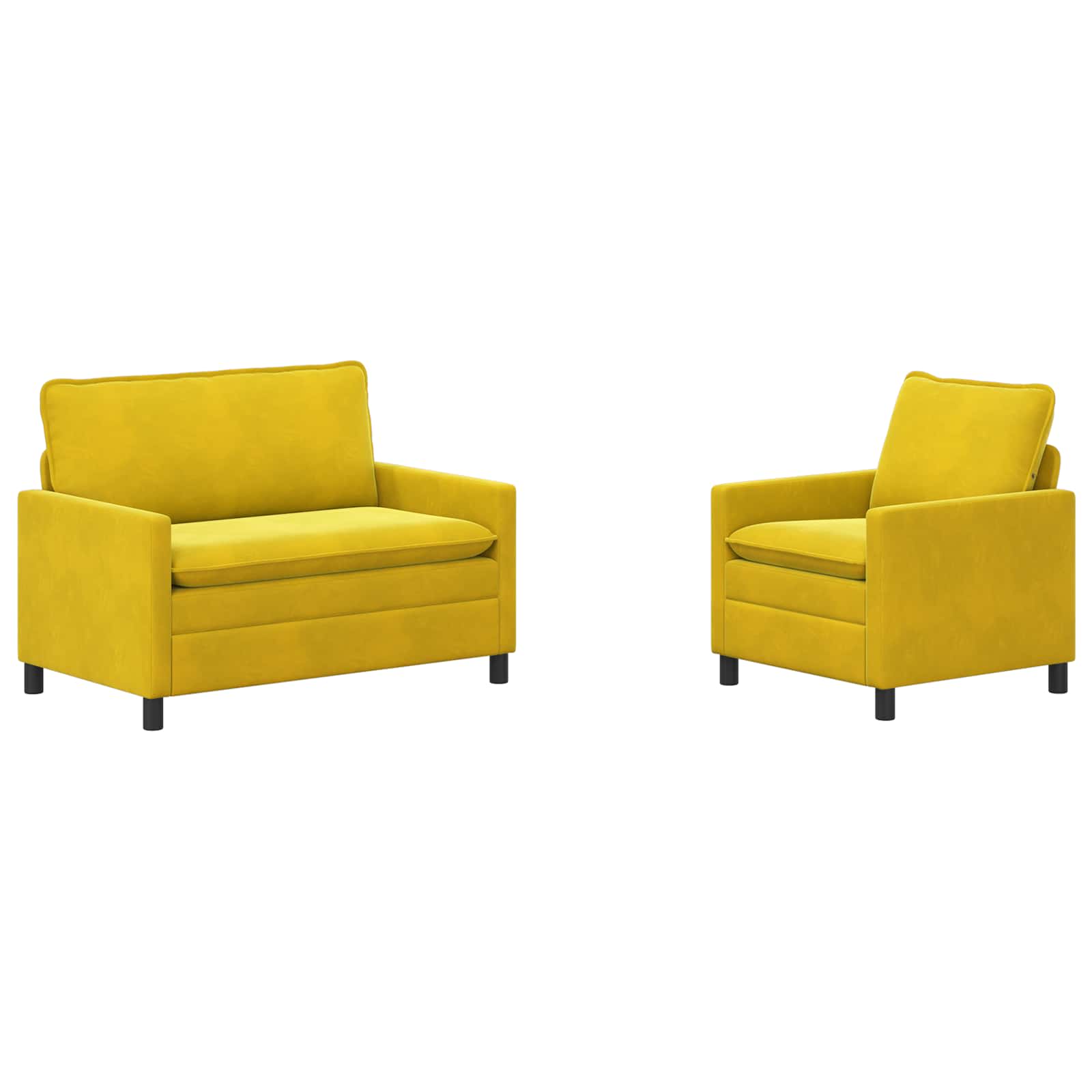Set sofe 2 pcs Žuta Baršun