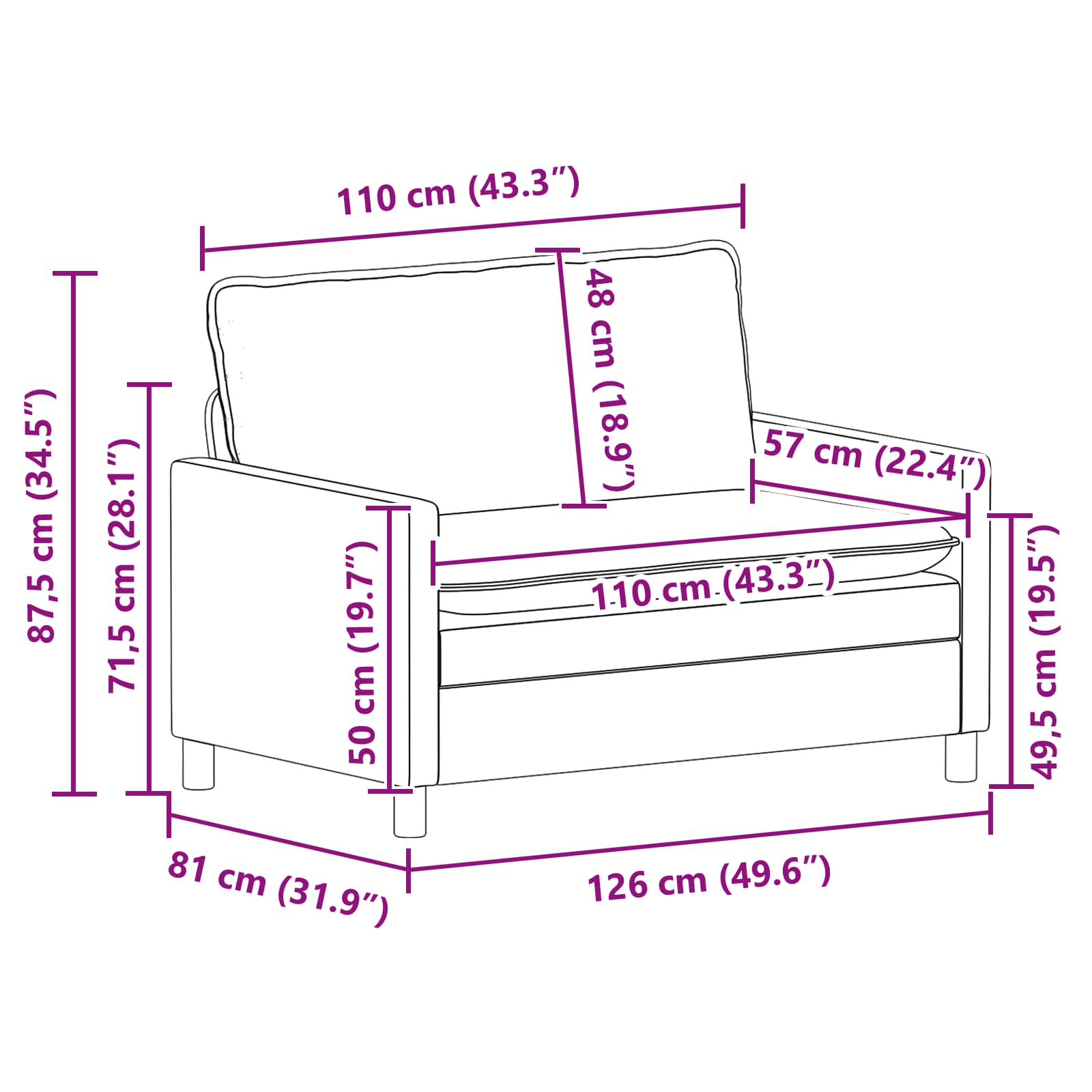 Set sofe 2 pcs Tirkizna Baršun