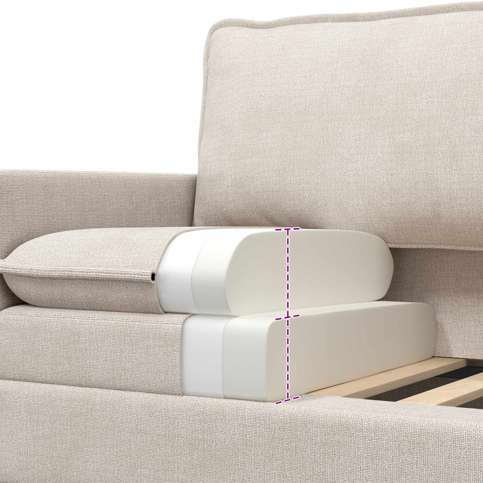 Set sofe 2 pcs Krem Poliester