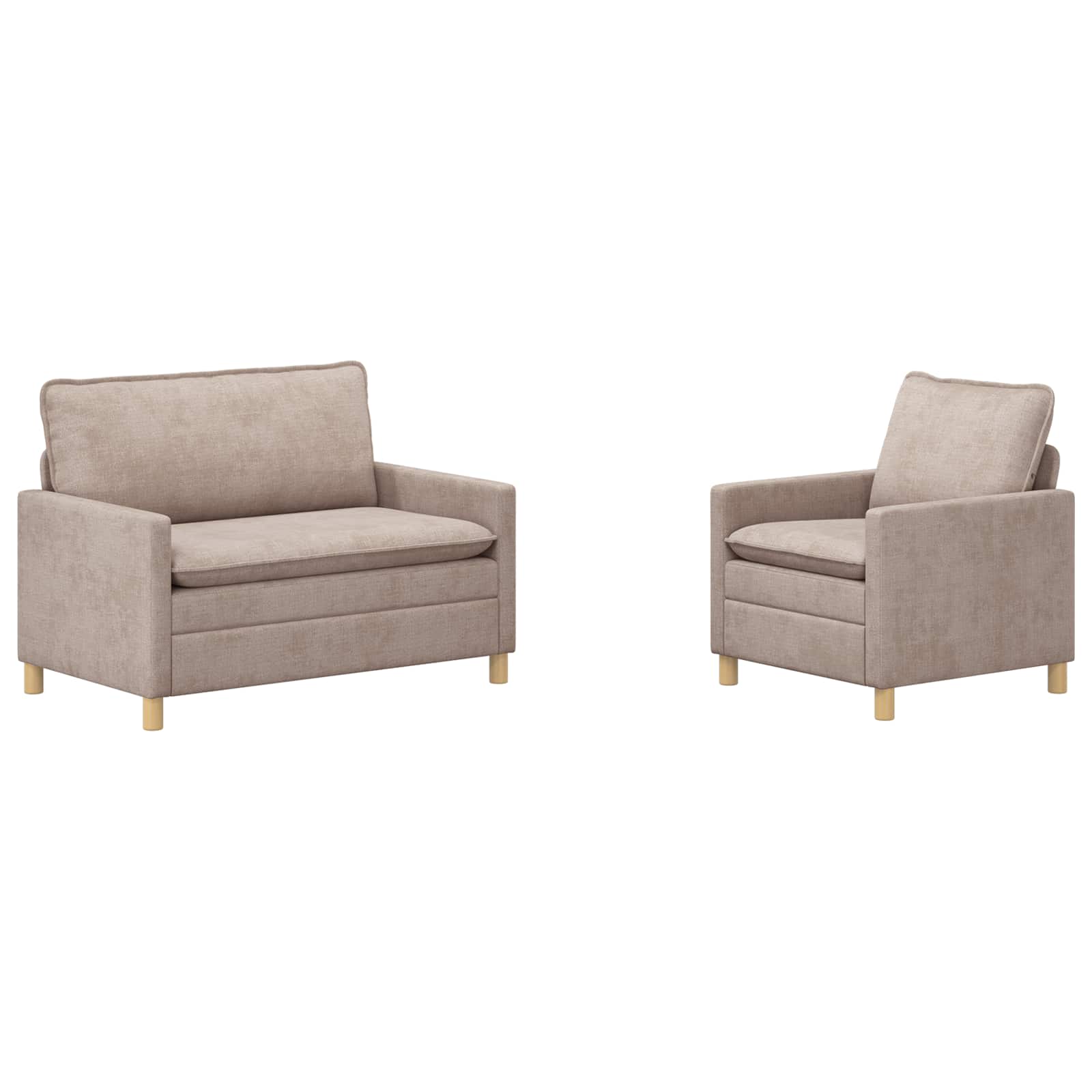 Set sofe 2 pcs Bež Poliester