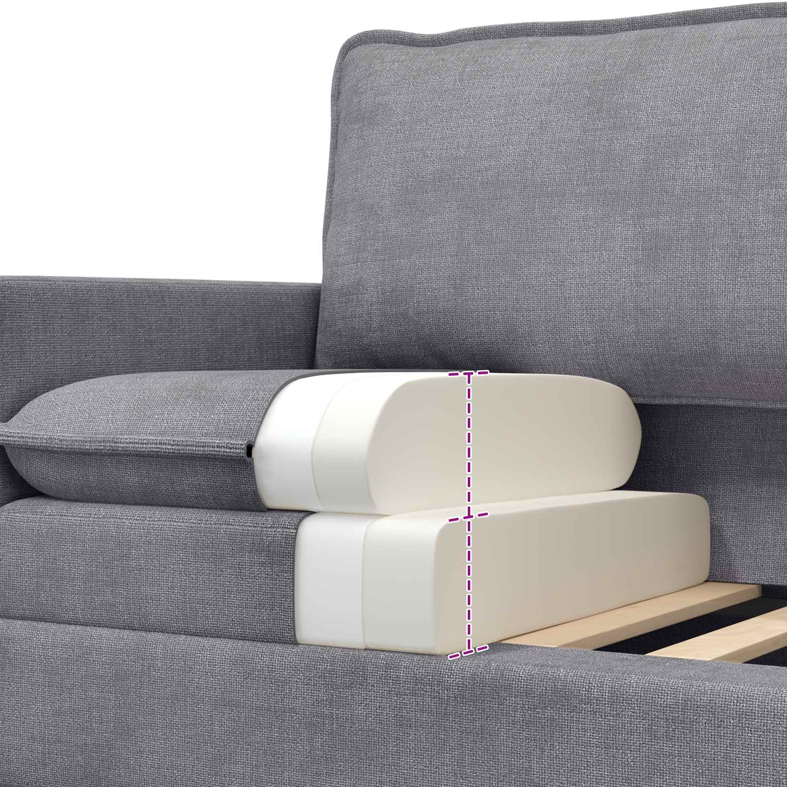 Set sofe 2 pcs Svjetlosiva Poliester