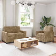 Set sofe 2 pcs Sivosmeđa Poliester