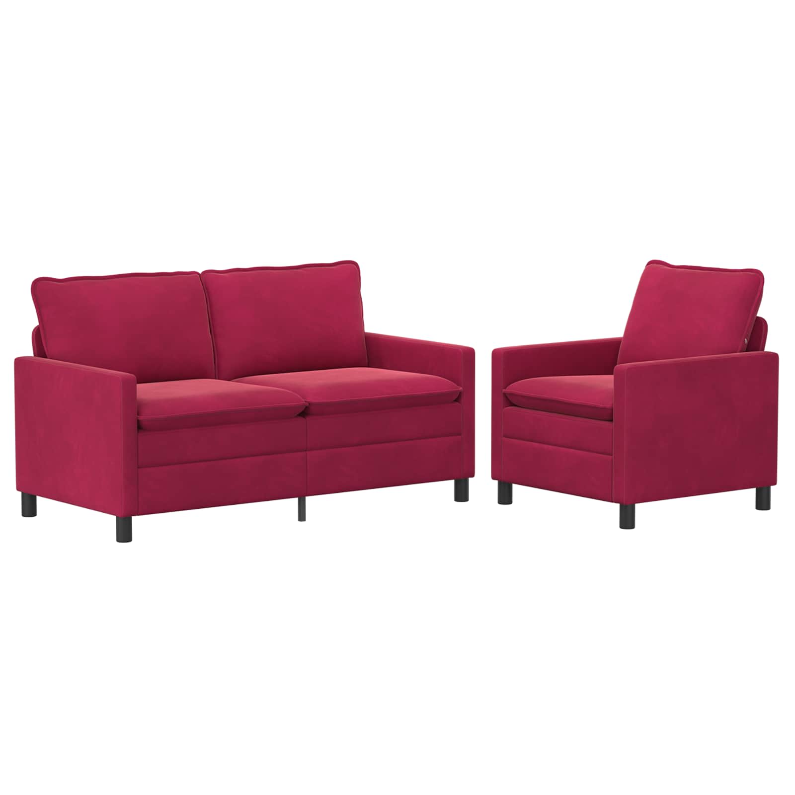 Set sofe 2 pcs Vinska crvena Baršun