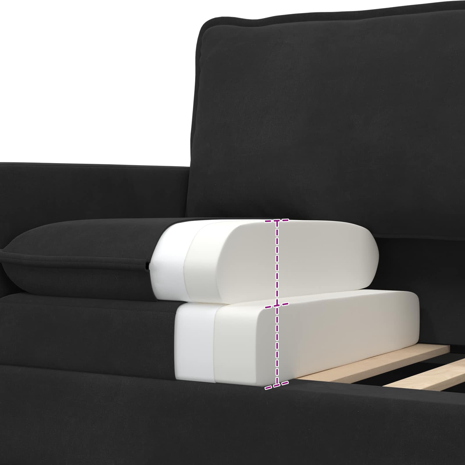 Set sofe 2 pcs Crna Baršun