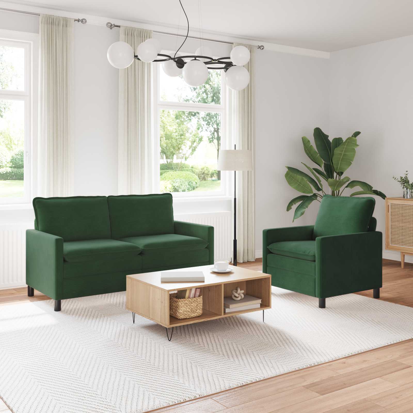 Set sofe 2 pcs Jungle zelena Tkanina