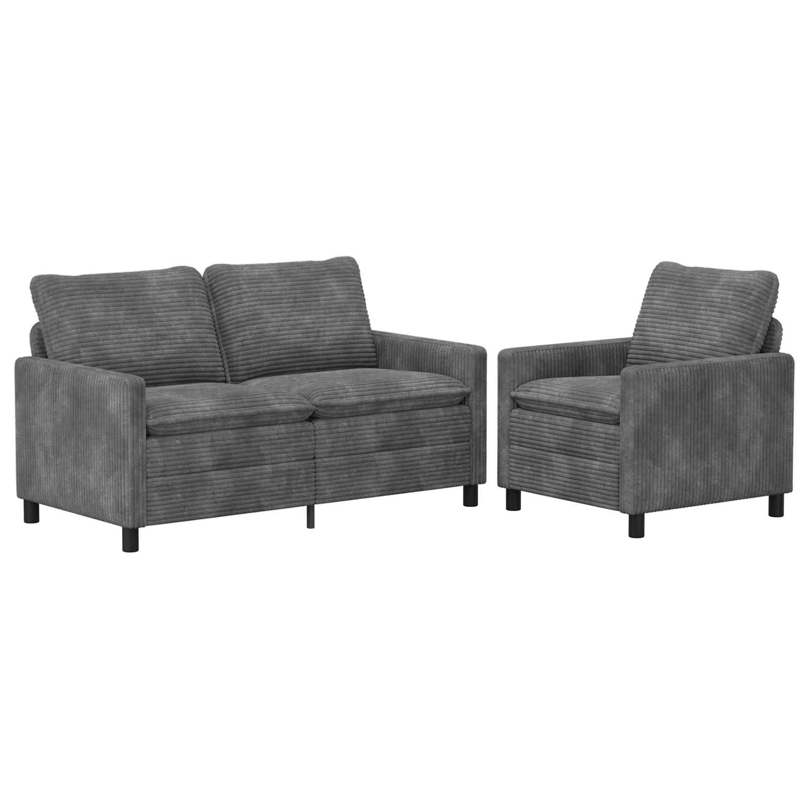Set sofe 2 pcs Svjetlosiva Poliester
