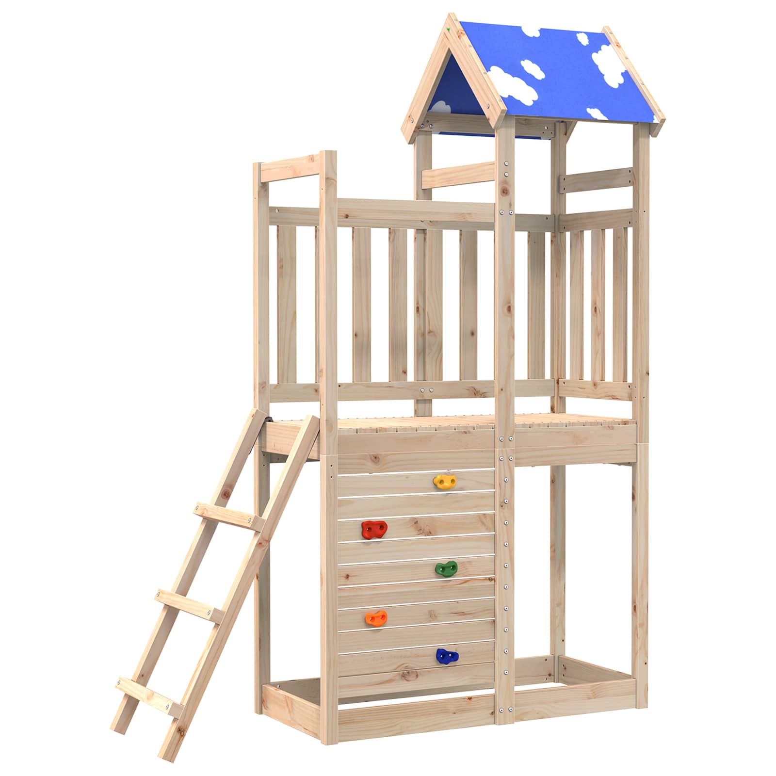 Igraći Toranj Smeđa 110,5 x 52,5 x 215cm Čvrsto borovo drvo
