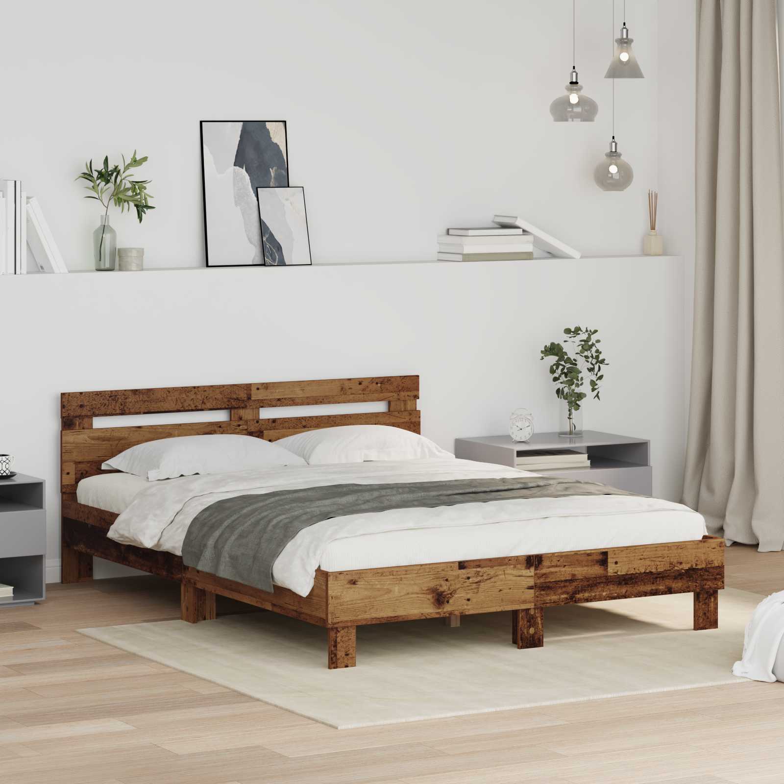 Krevetna konstrukcija Staro drvo 120 x 200 cm Konstruirano drvo
