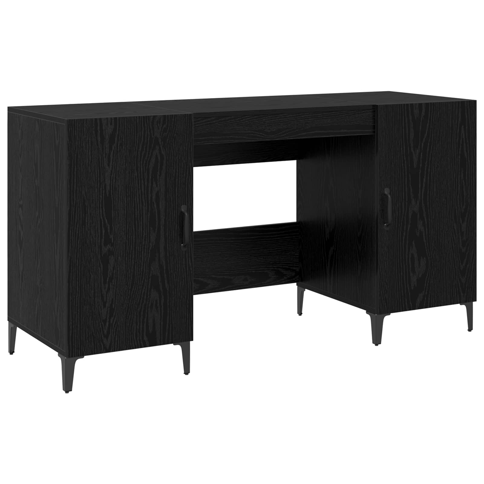 Stol s pohranom Crni hrast 140 x 50 x 75 cm Konstruirano drvo