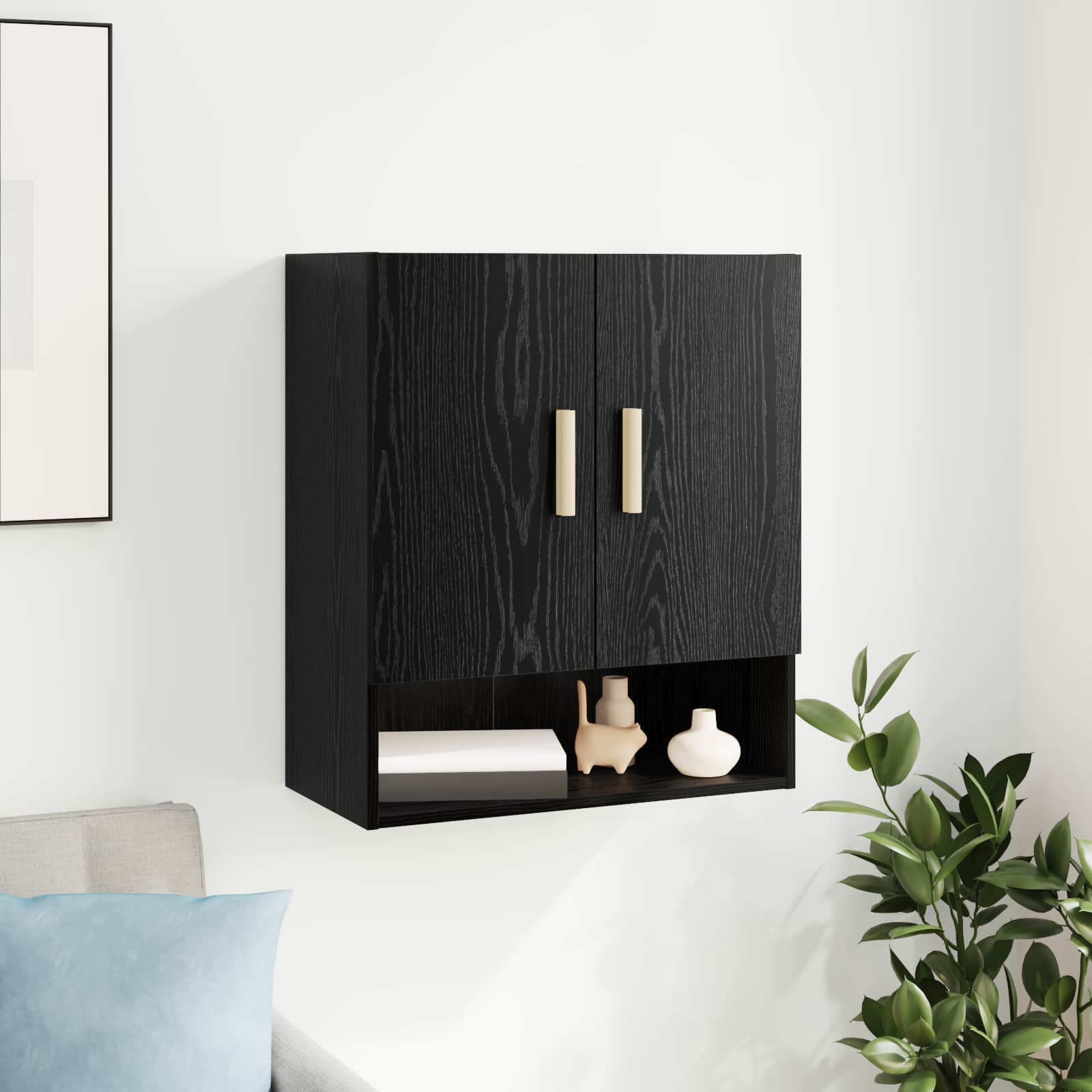 Ormar za Zid Zidne Crni hrast 60 x 31 x 70 cm Konstruirano drvo