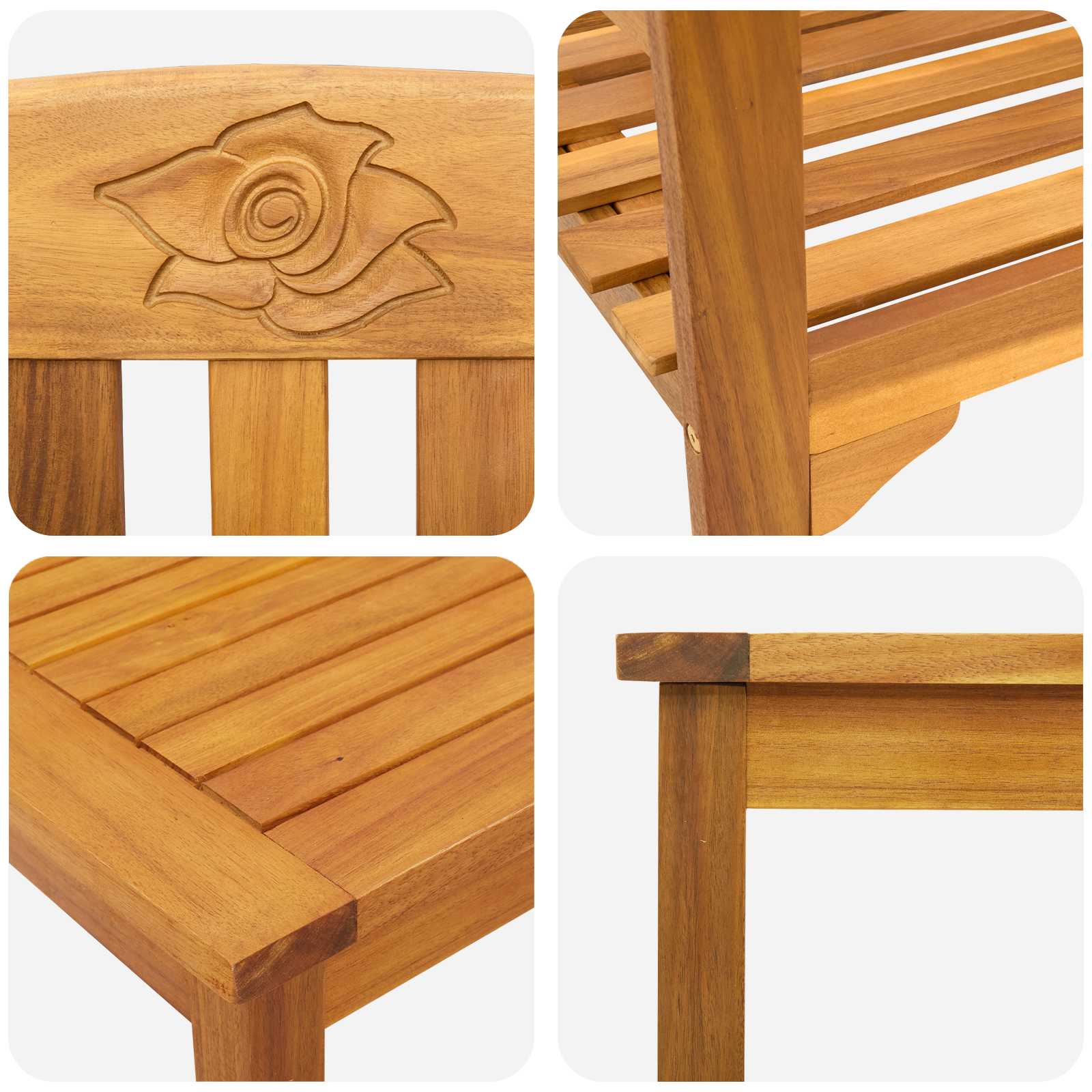 Set za odmaranje u vrtu 3 pcs Čvrsto drvo akacije