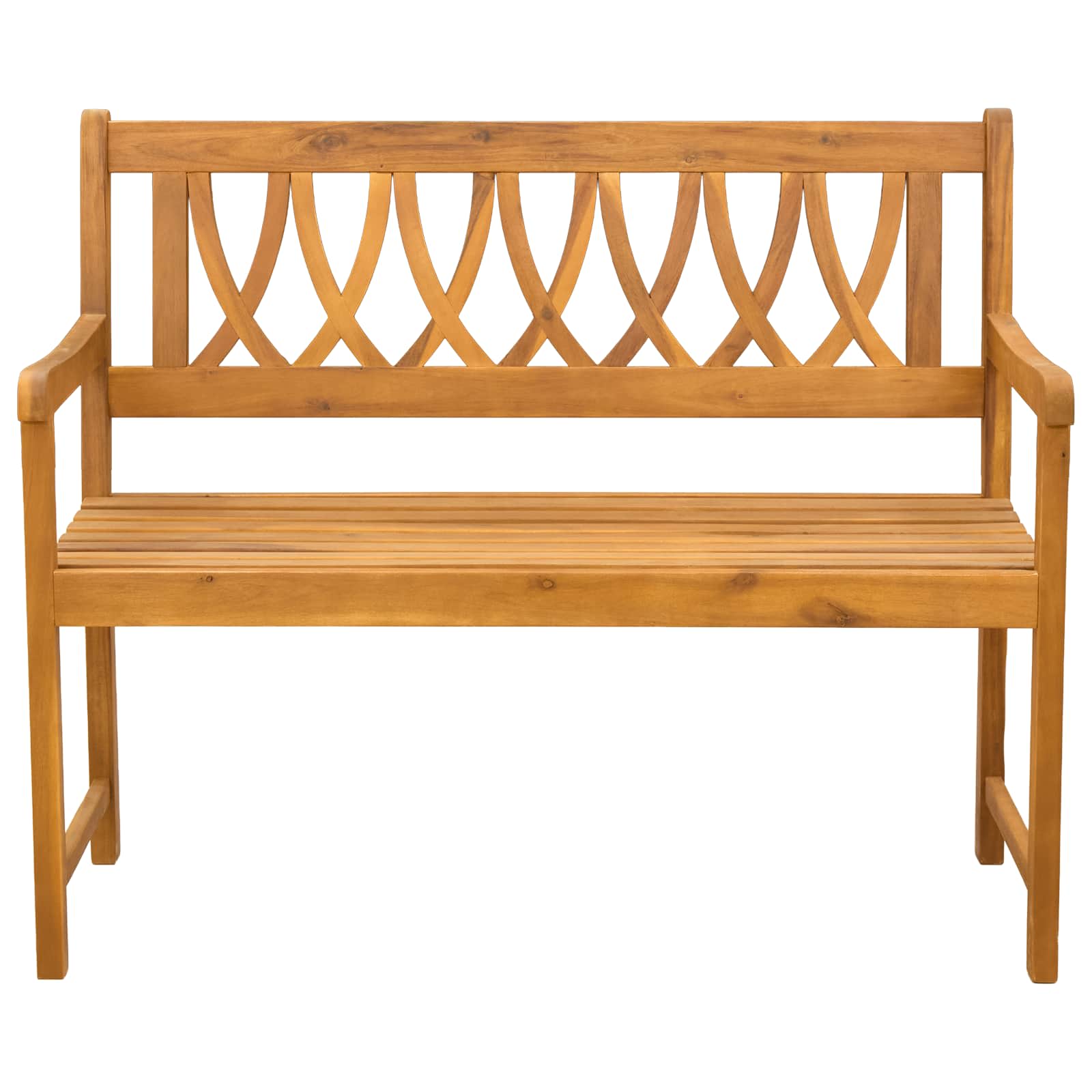 Vanjska klupa Prirodna 110 x 55,5 x 90 cm Čvrsto drvo akacije