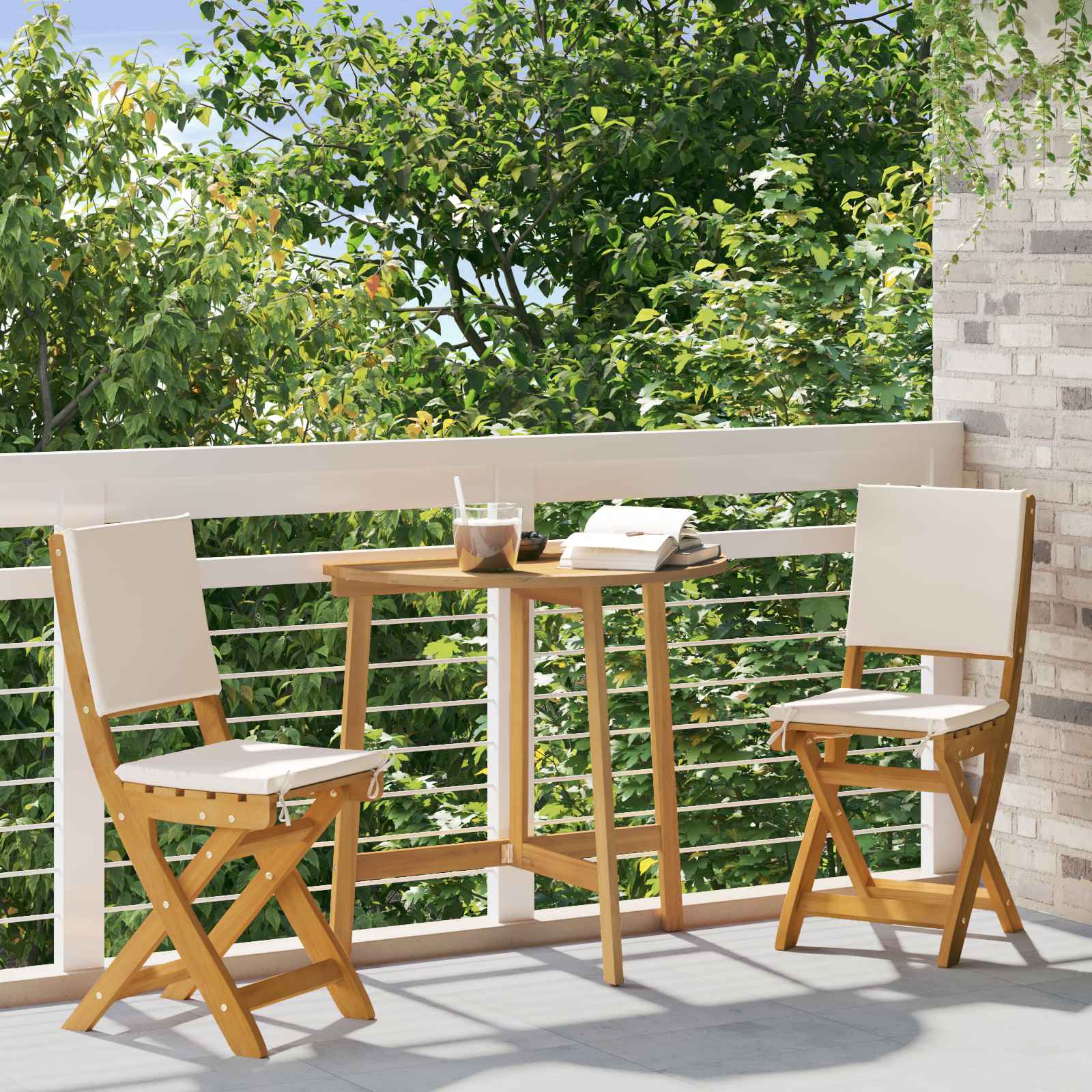 Vanjske bistro stolice 2 pcs Krem bijela 38 x 46 x 85 cm